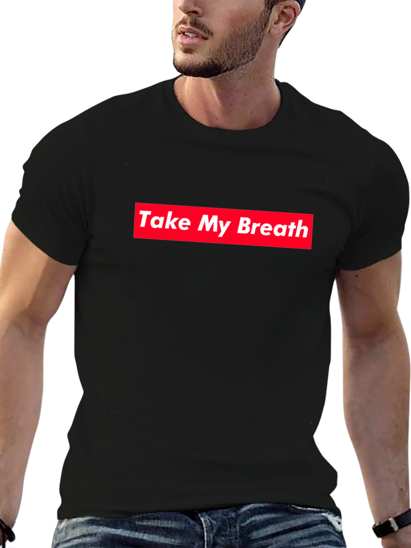 Take My Breath Graphic Tee - Stylish Black T-Shirt