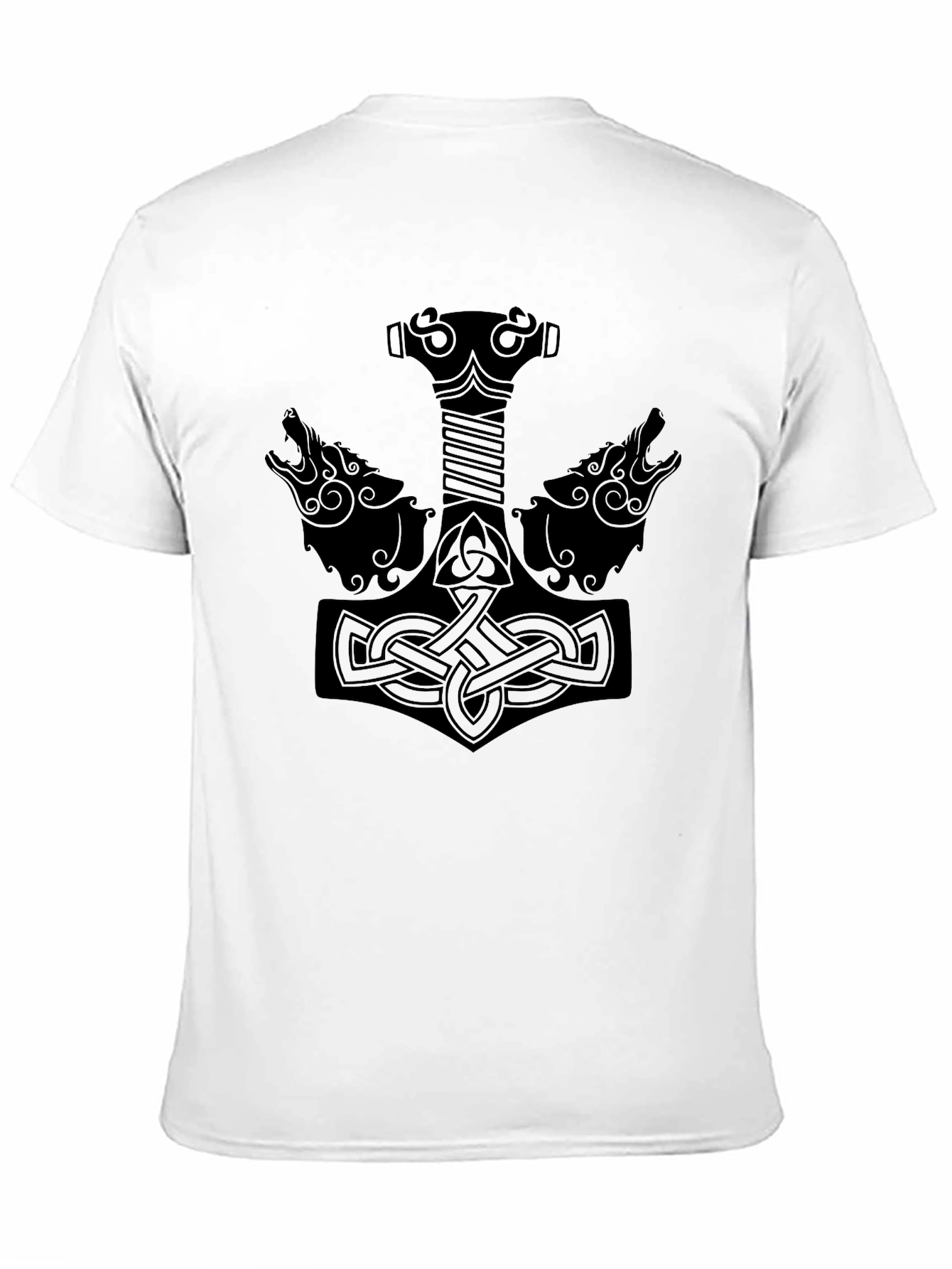 Norse Hammer Wolves Graphic T-Shirt