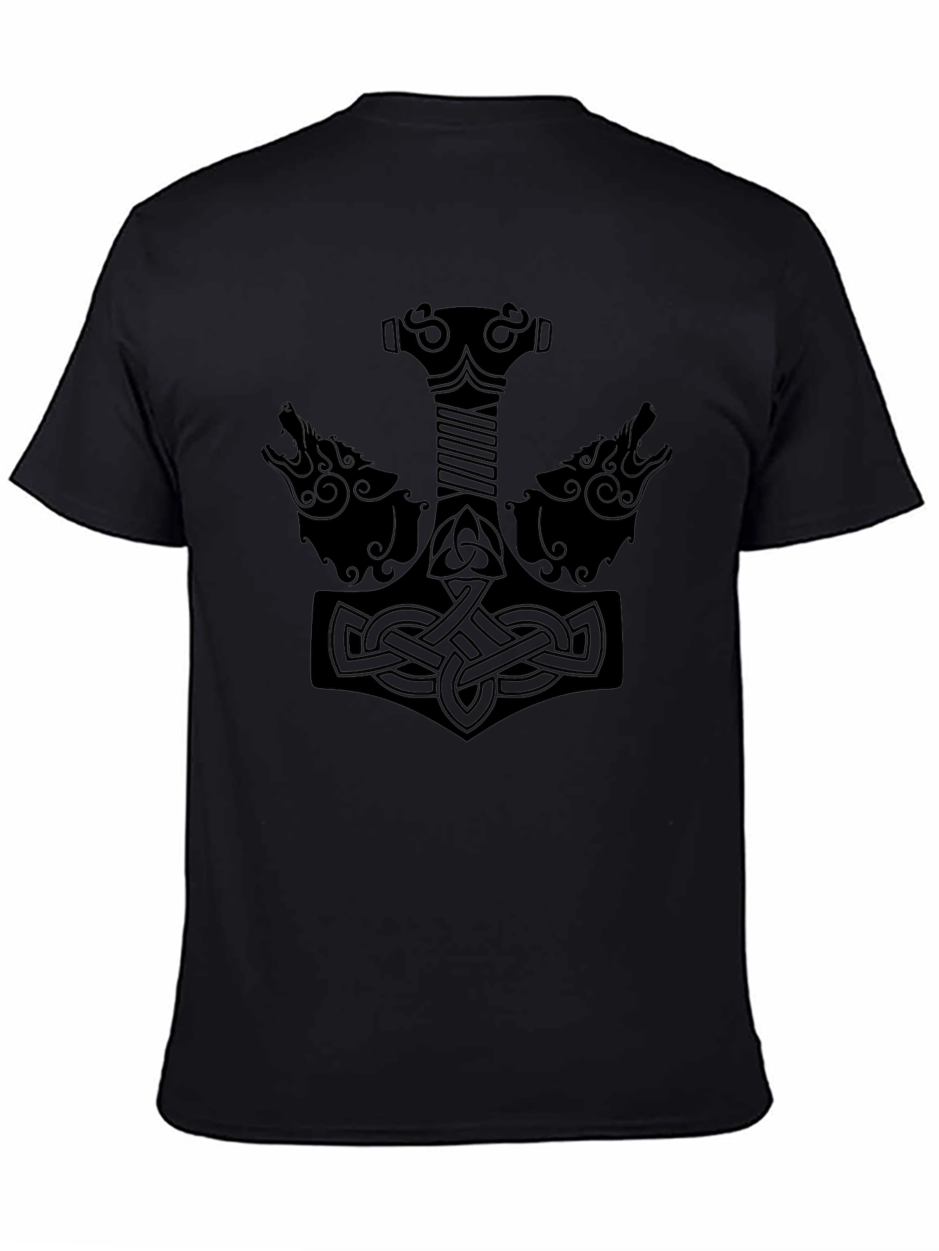Norse Hammer Wolves Graphic T-Shirt