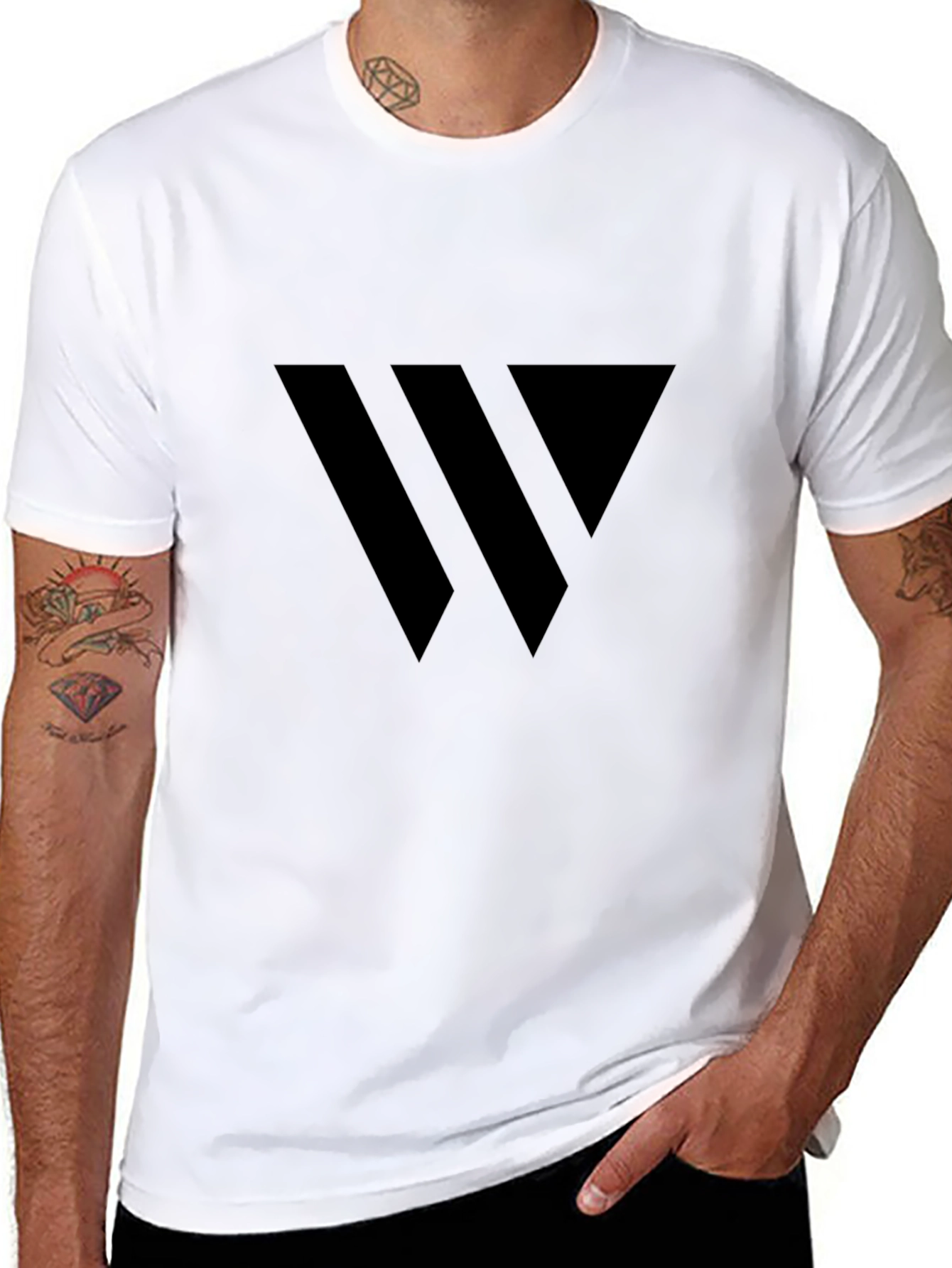 Black Geometric Logo T-Shirt - Modern Casual Wear
