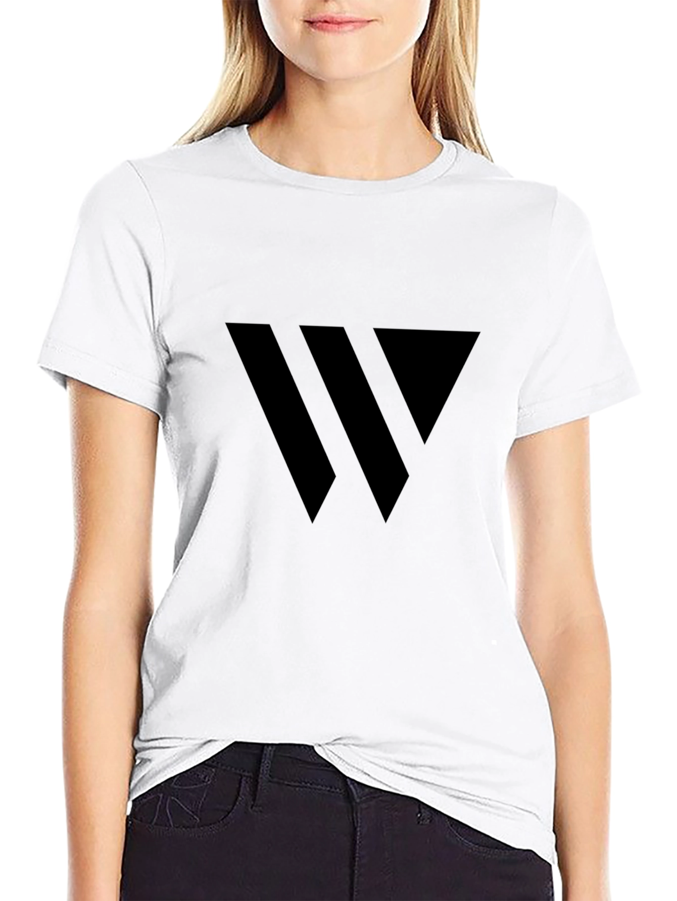 Black Geometric Logo T-Shirt - Modern Casual Wear