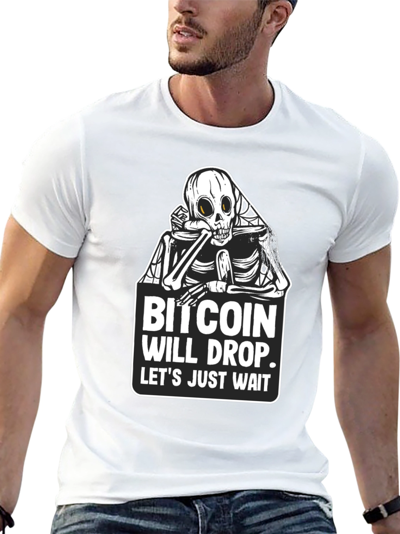 Bitcoin Will Drop T-Shirt - Funny Crypto Skeleton Tee