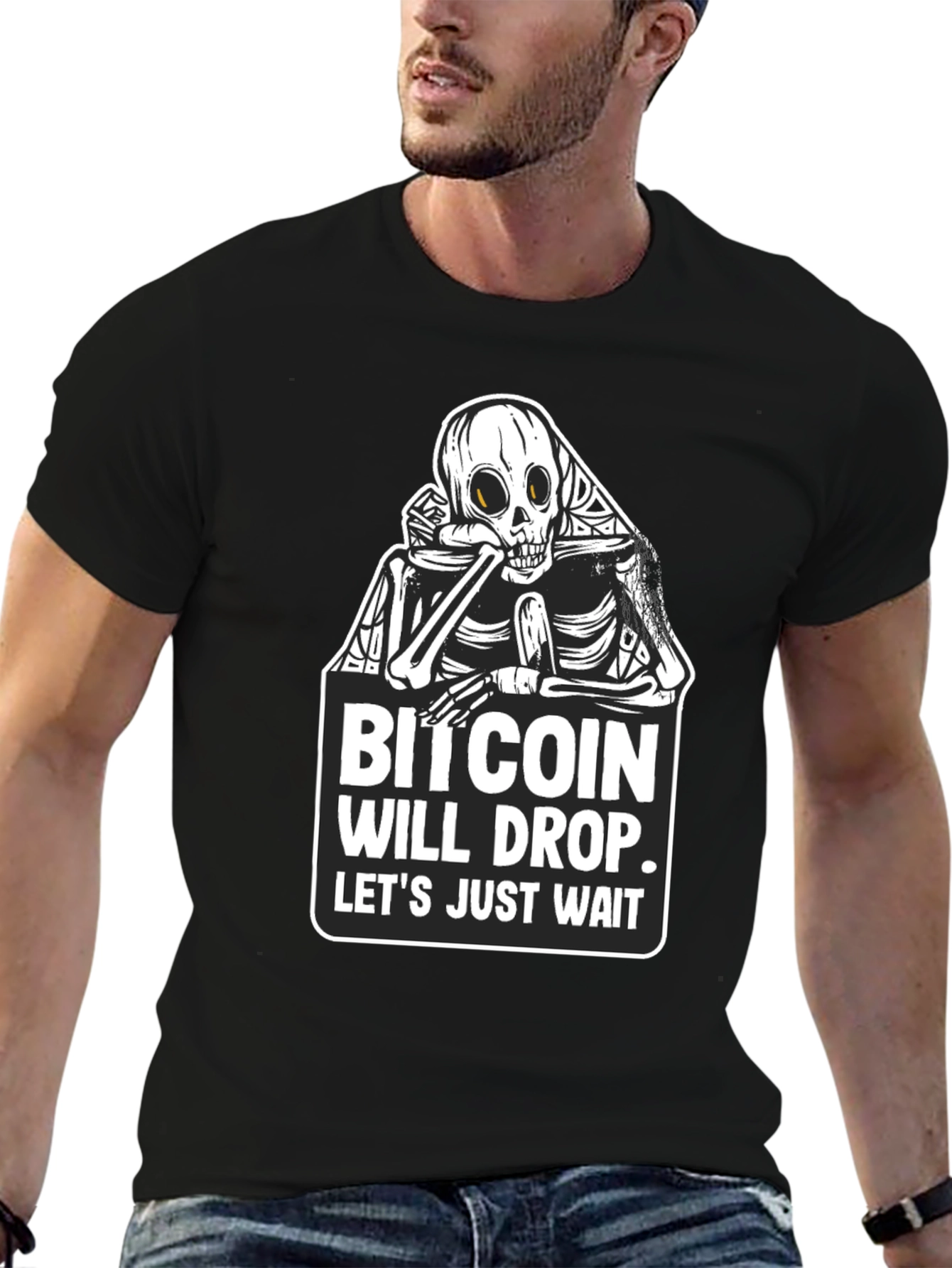 Bitcoin Will Drop T-Shirt - Funny Crypto Skeleton Tee