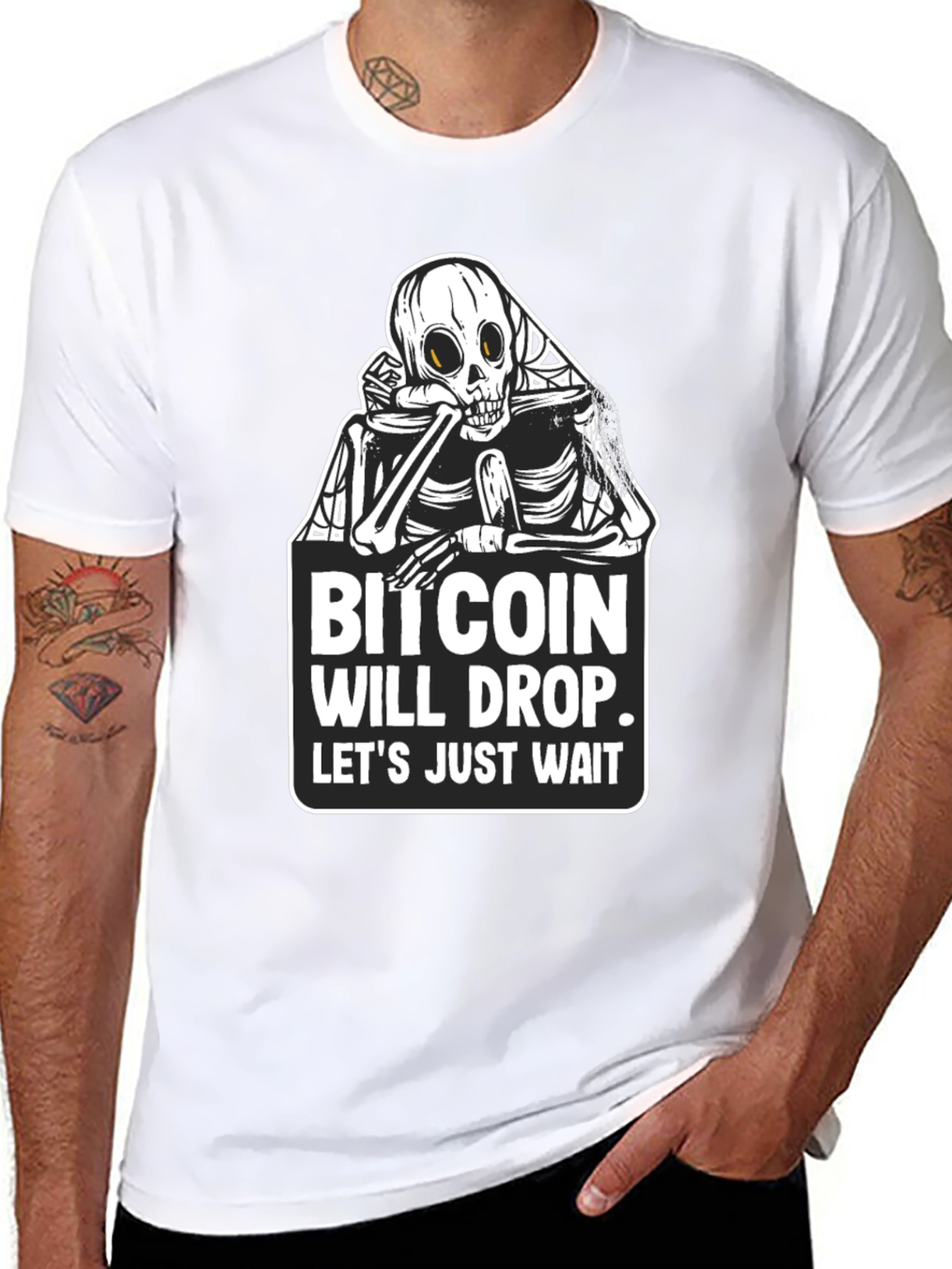 Bitcoin Will Drop T-Shirt - Funny Crypto Skeleton Tee