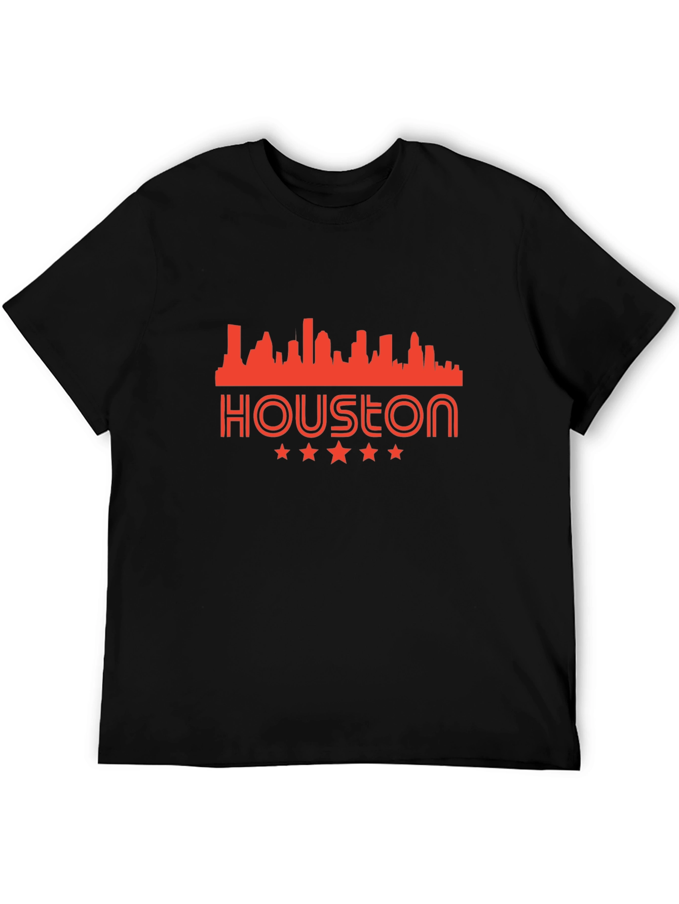 Houston Skyline Graphic Tee - Black Cotton Blend