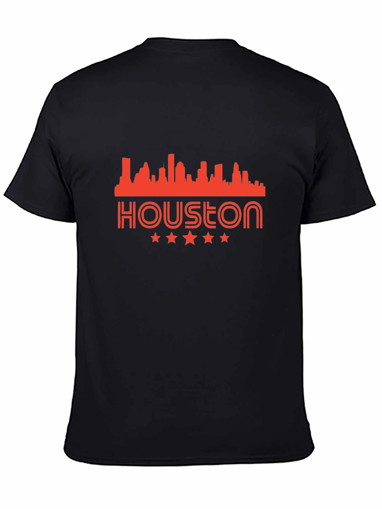 Houston Skyline Graphic Tee - Black Cotton Blend