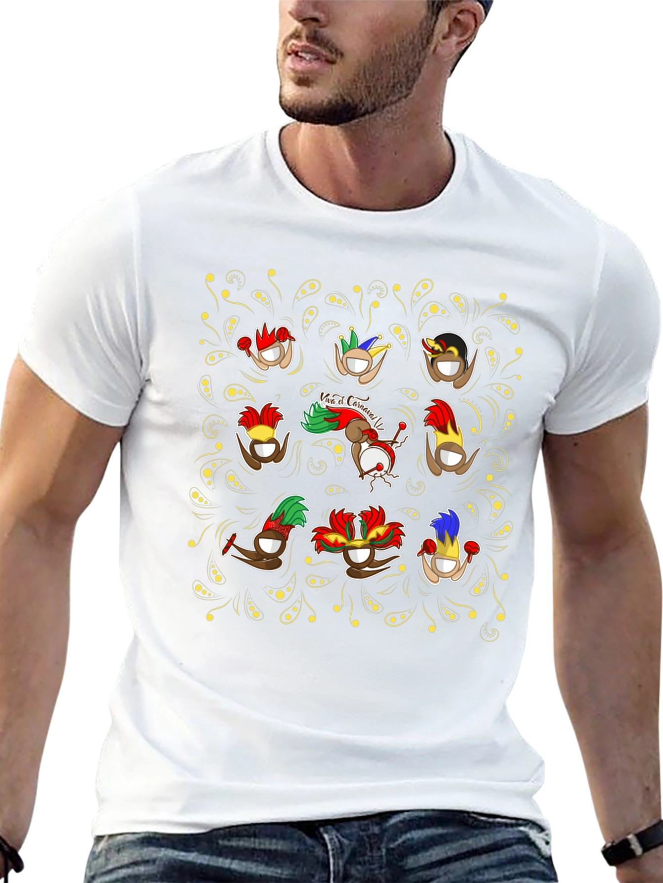 Carnival Coconut Head Black T-Shirt