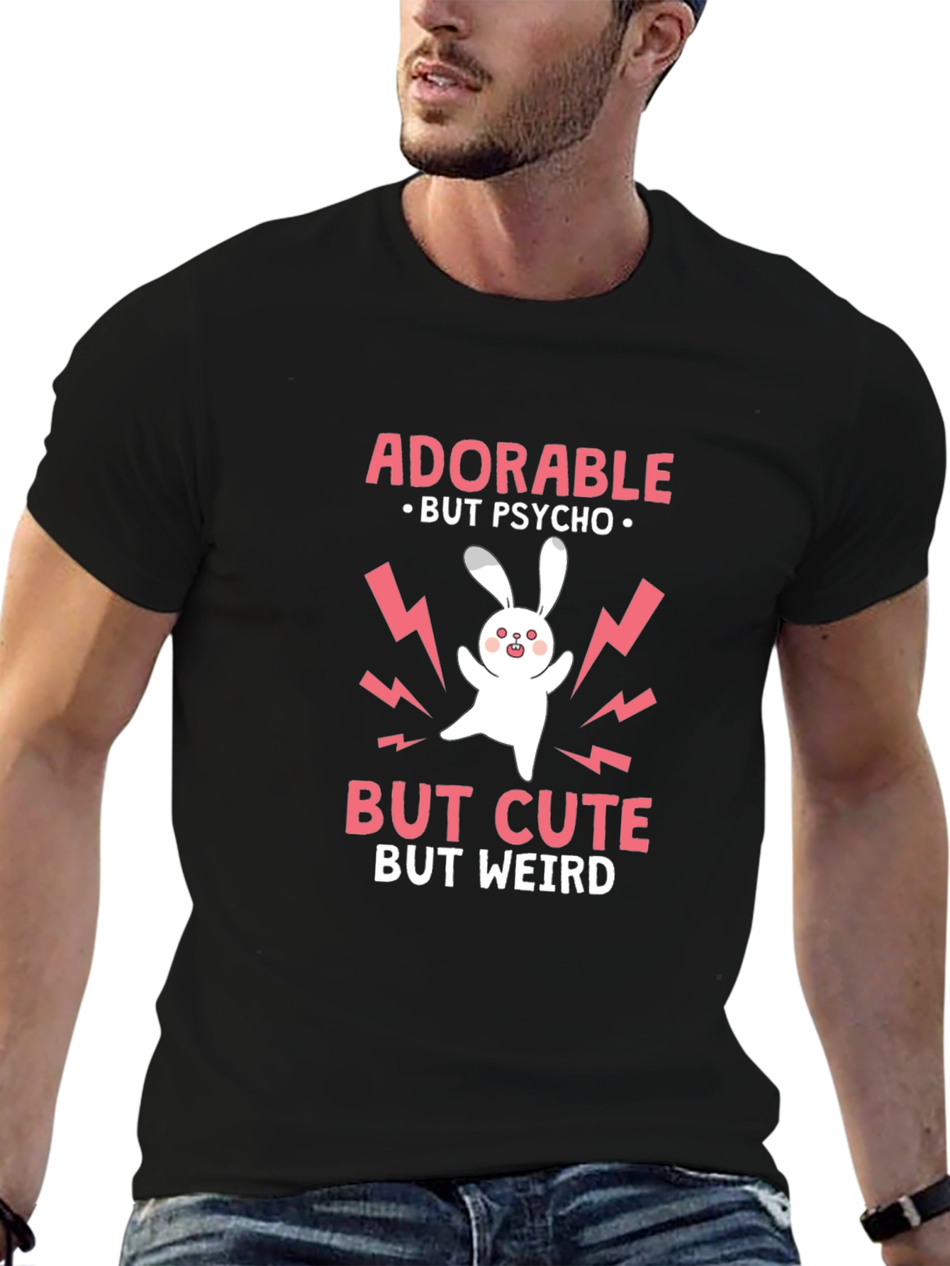 Adorable But Psycho Rabbit Graphic T-Shirt