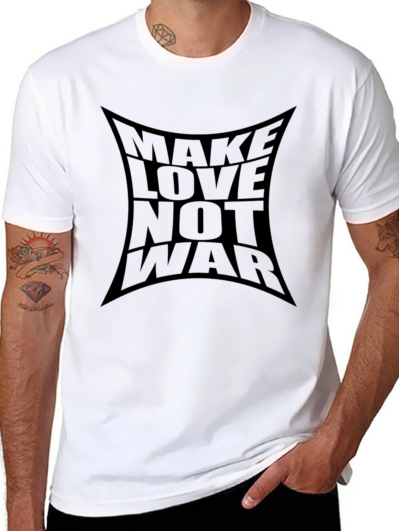Make Love Not War Graphic Tee - Black T-Shirt