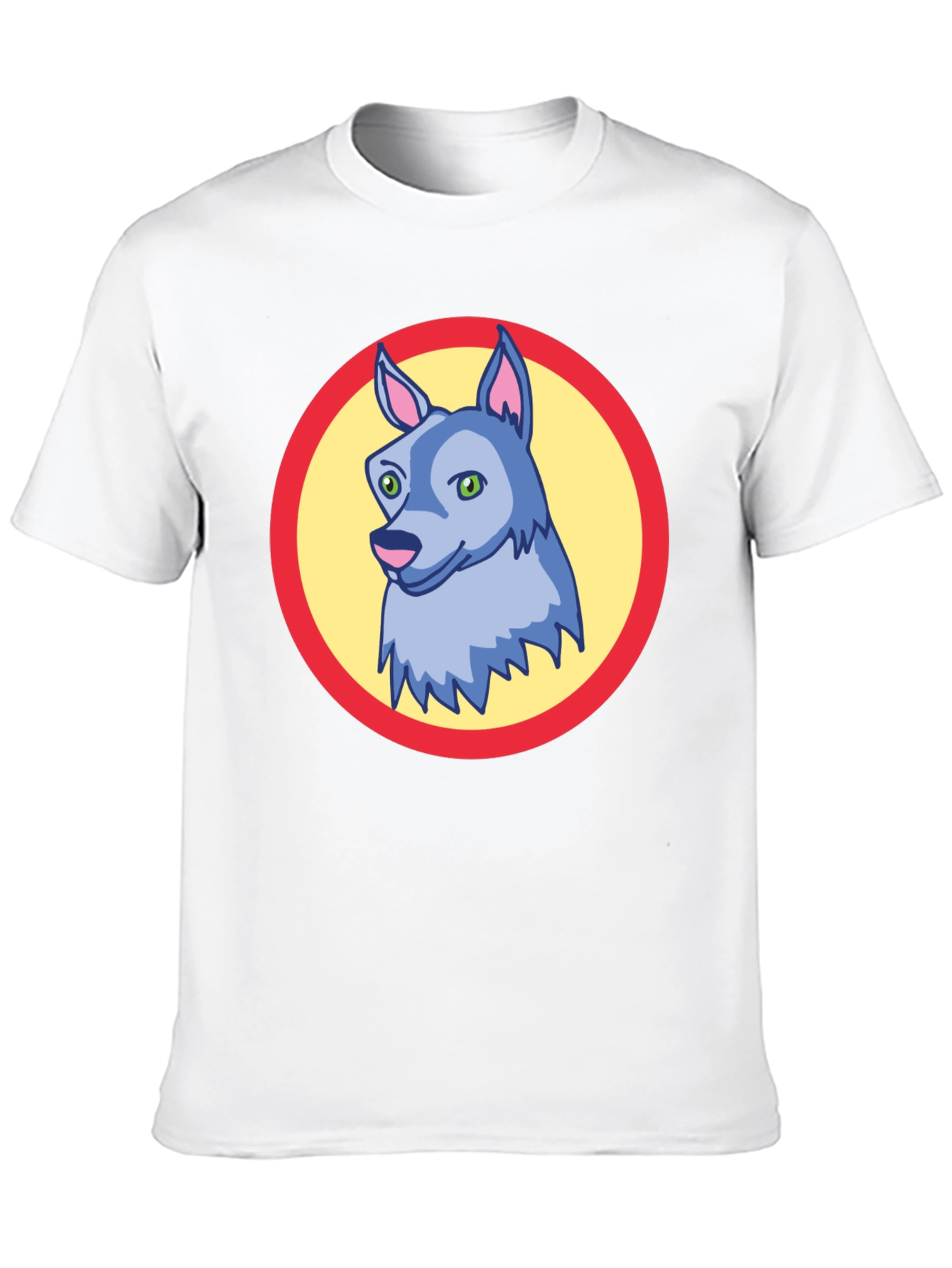 Cartoon Wolf Graphic Tee - Black Unisex T-Shirt