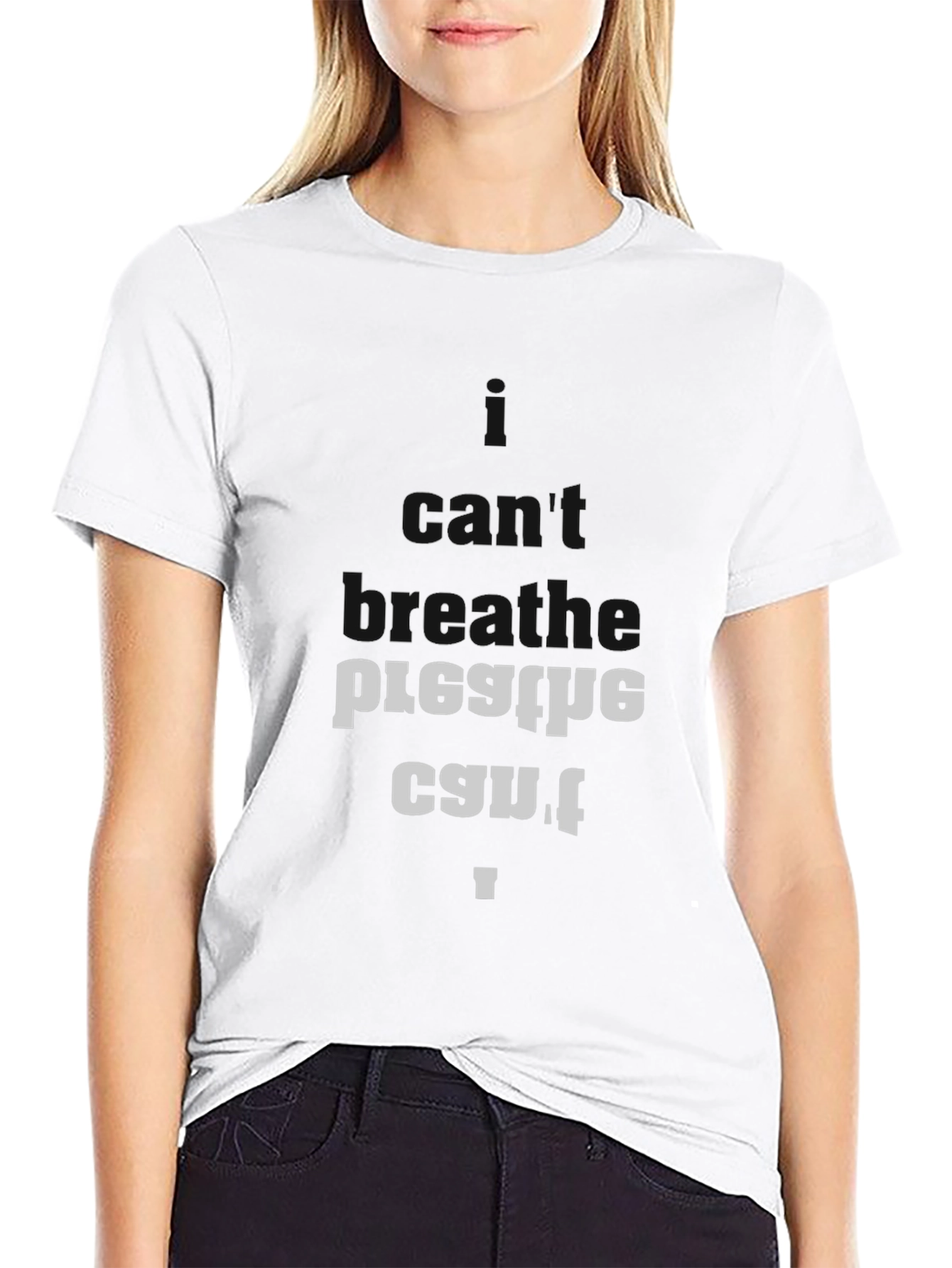 Unique Upside Down Text Black T-Shirt