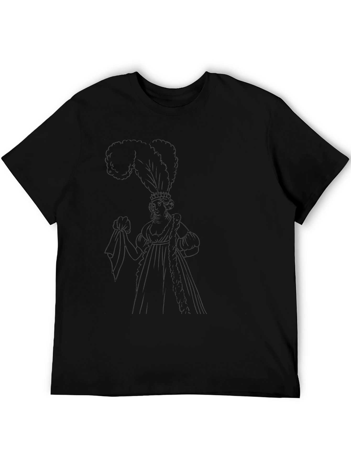 Feathered Lady Graphic Tee - Unisex Black T-Shirt