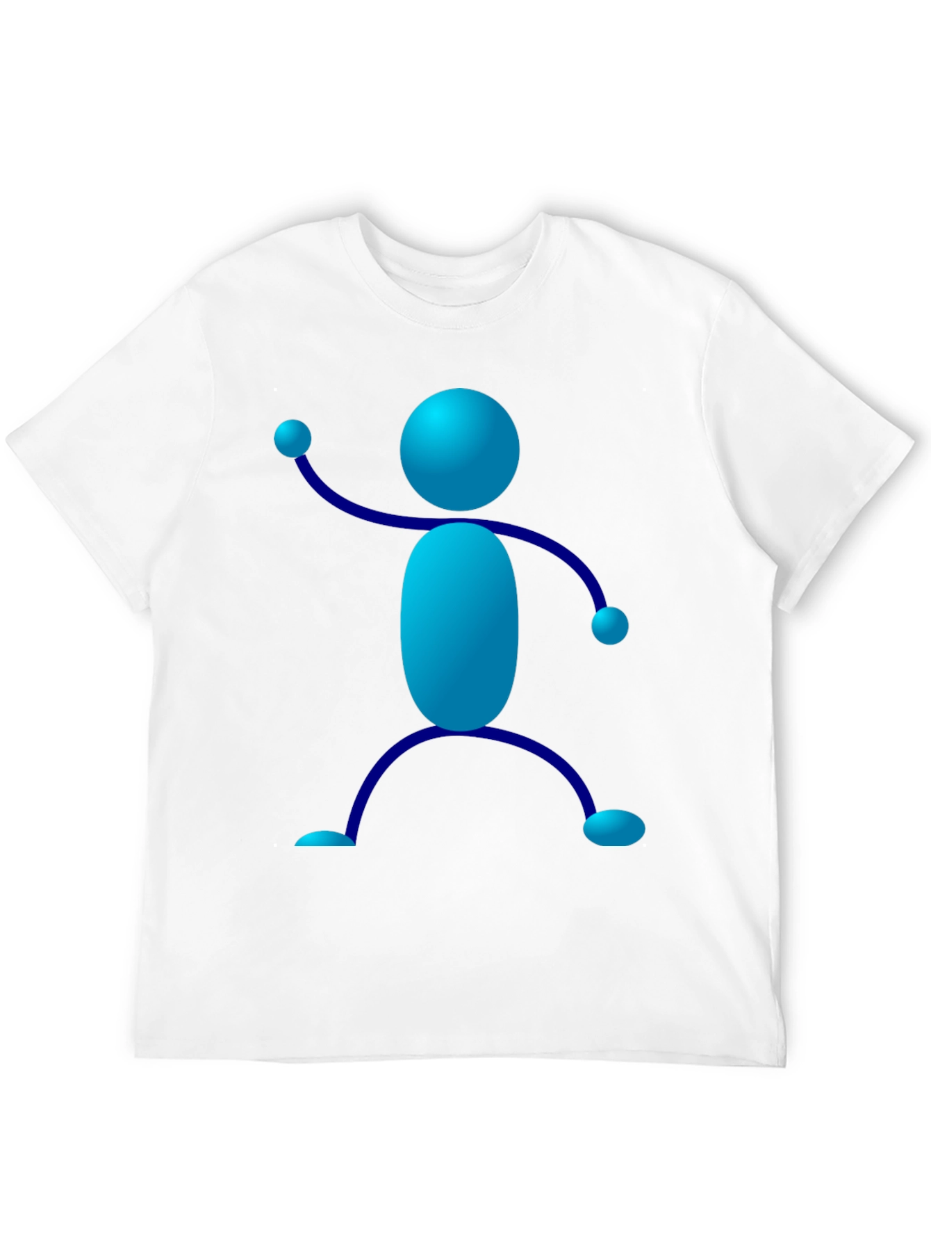 Funky Blue Stick Figure Graphic Tee - Black