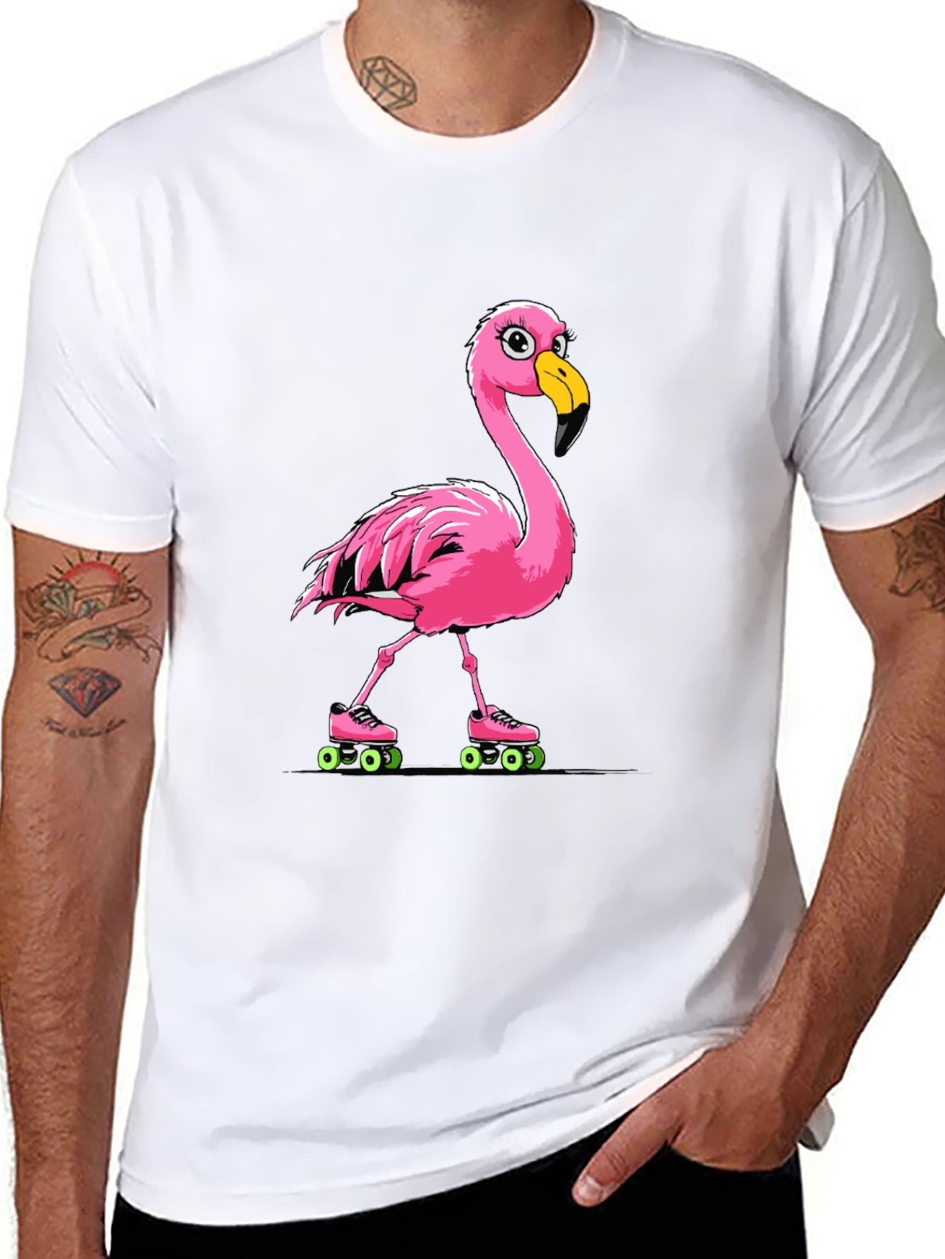 Flamingo Roller Skate T-Shirt