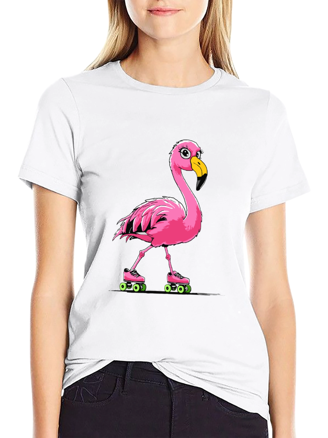 Flamingo Roller Skate T-Shirt