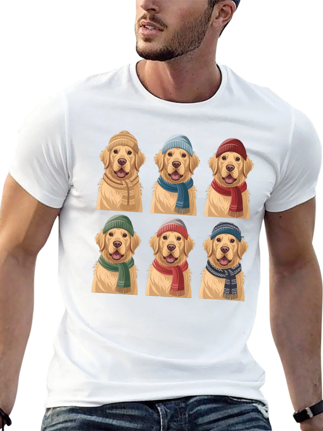 Golden Retriever Hats & Scarves T-Shirt