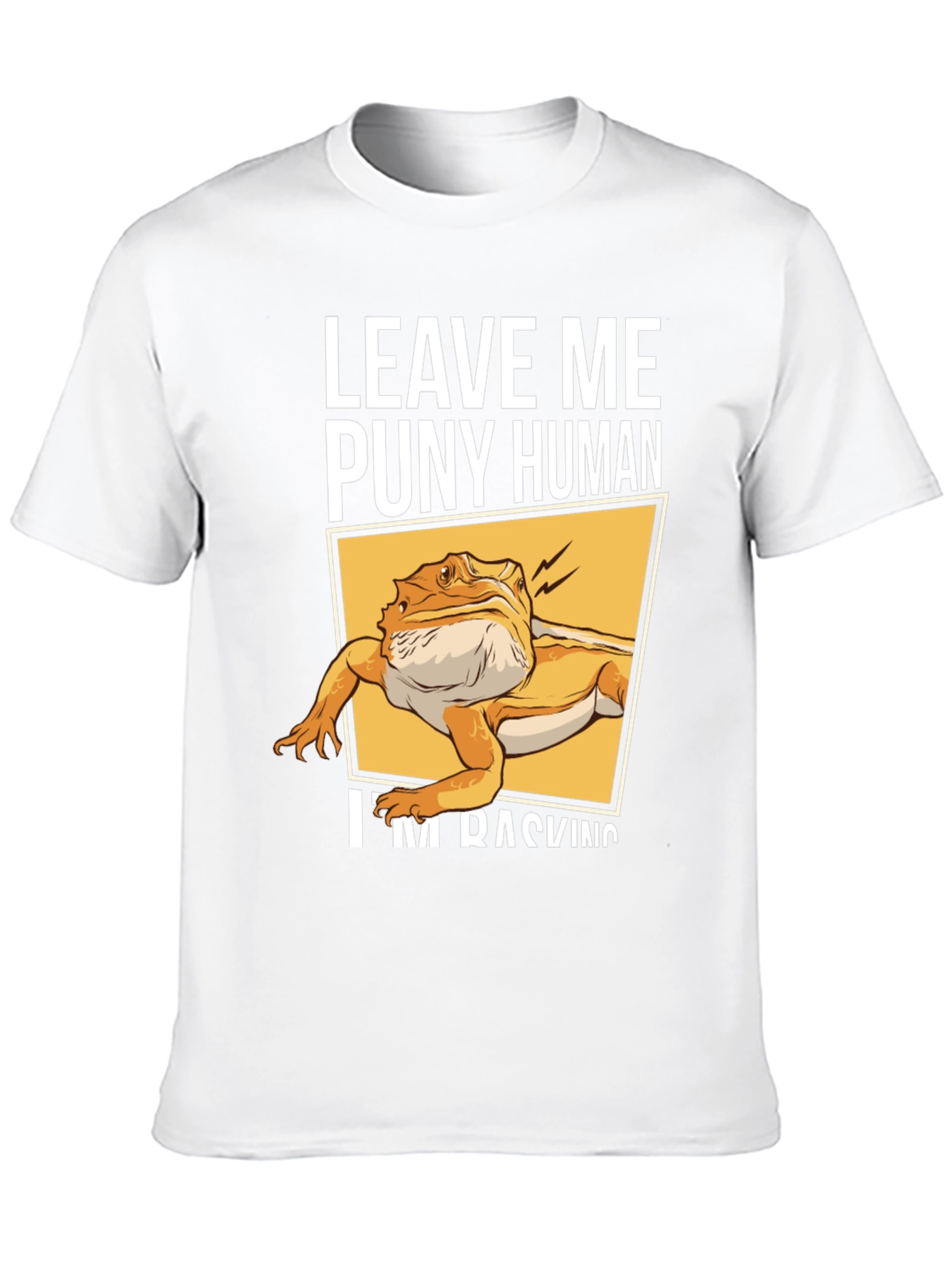 Leave Me Puny Human Bearded Dragon Black T-Shirt
