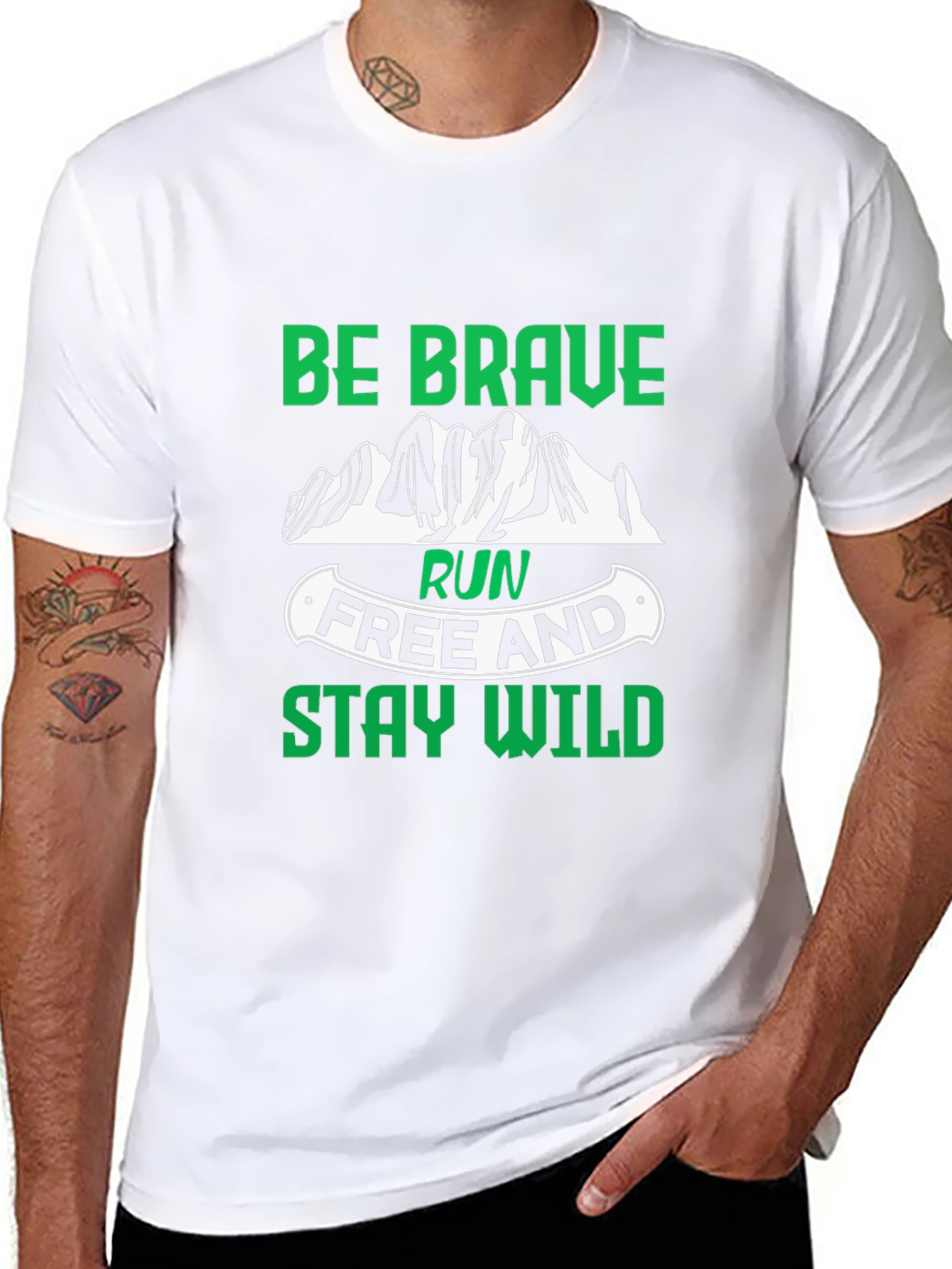 Be Brave Run Free and Stay Wild Black T-Shirt