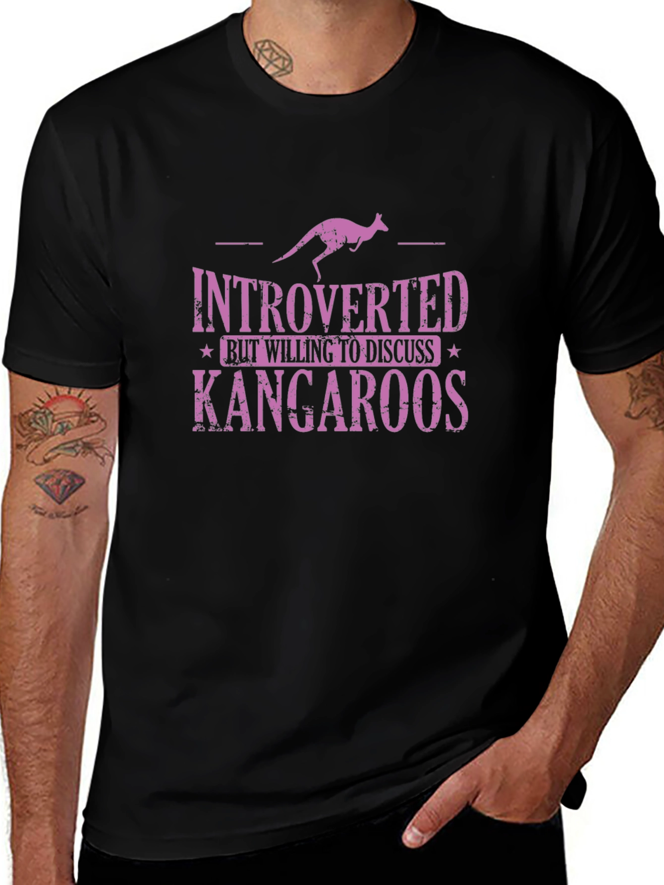Introverted Kangaroo Graphic T-Shirt