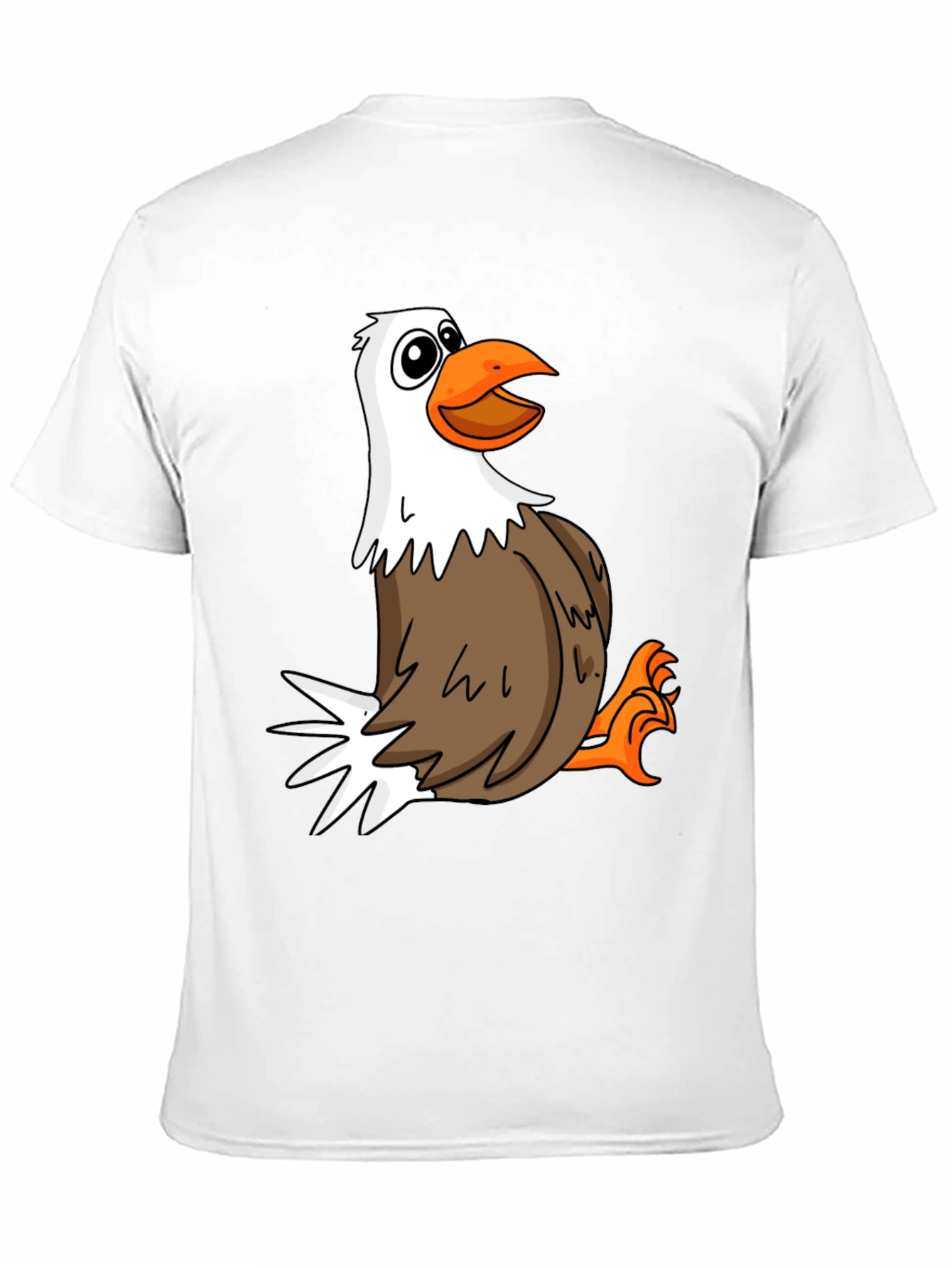 Funny Cartoon Eagle Black T-Shirt