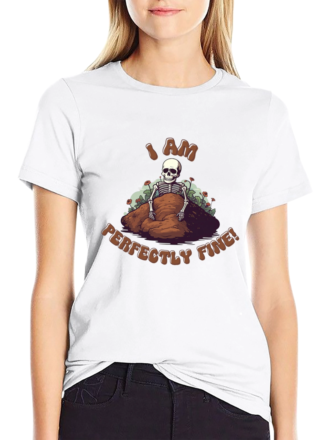 I Am Perfectly Fine Skeleton Graphic Tee