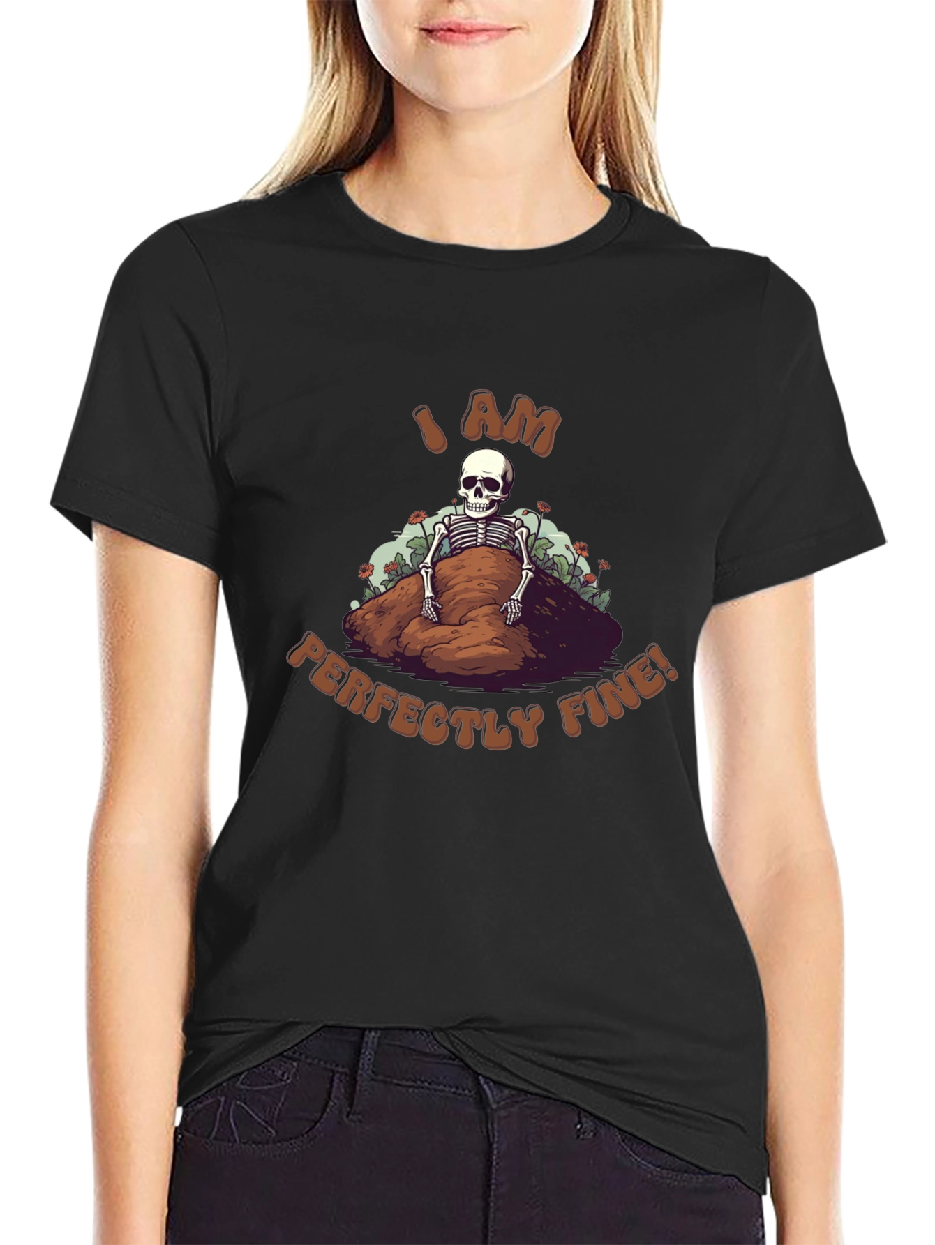 I Am Perfectly Fine Skeleton Graphic Tee