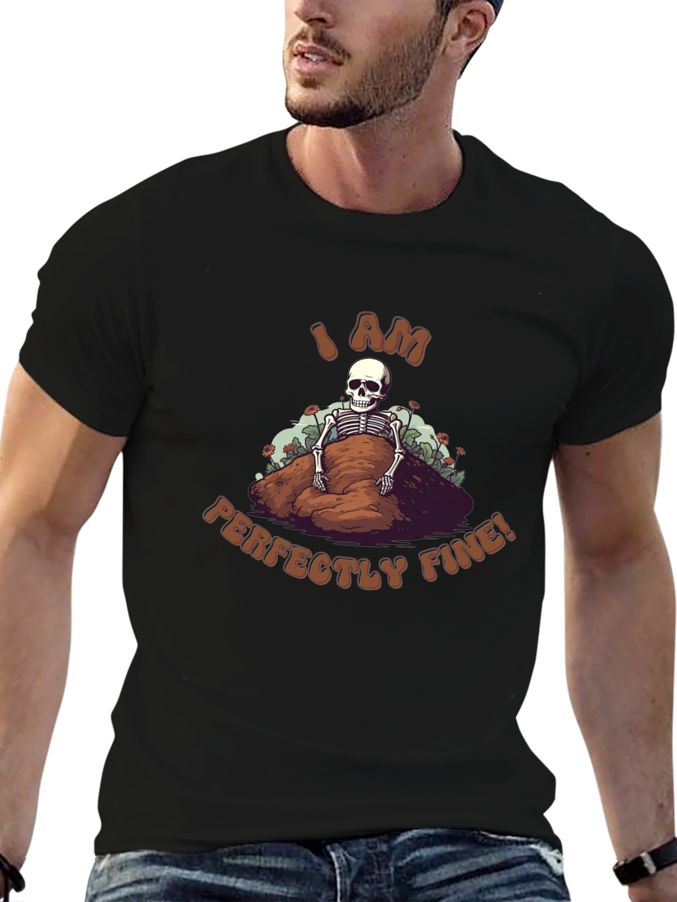 I Am Perfectly Fine Skeleton Graphic Tee