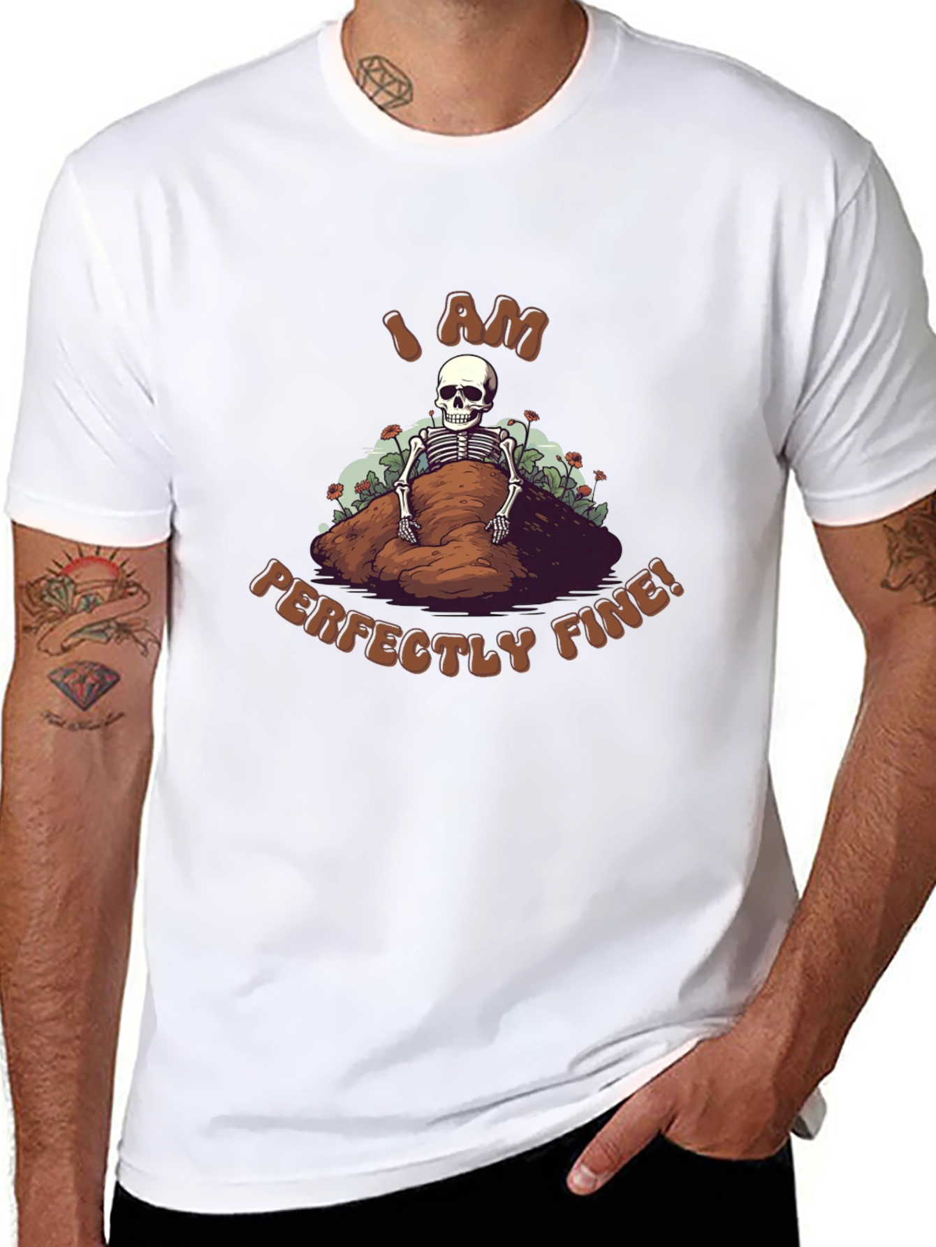 I Am Perfectly Fine Skeleton Graphic Tee