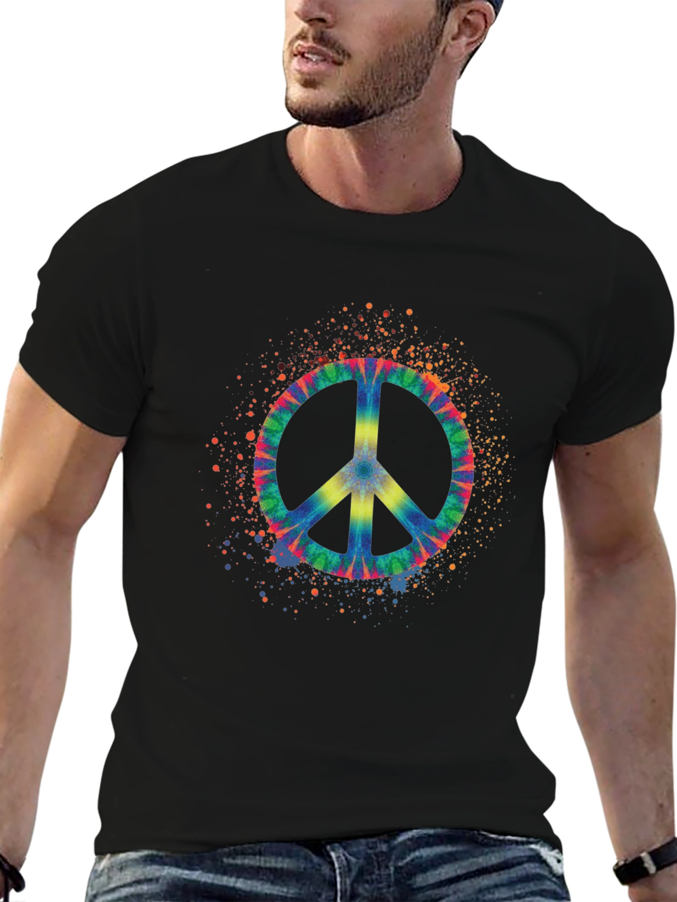 Tie Dye Peace Sign Graphic Tee