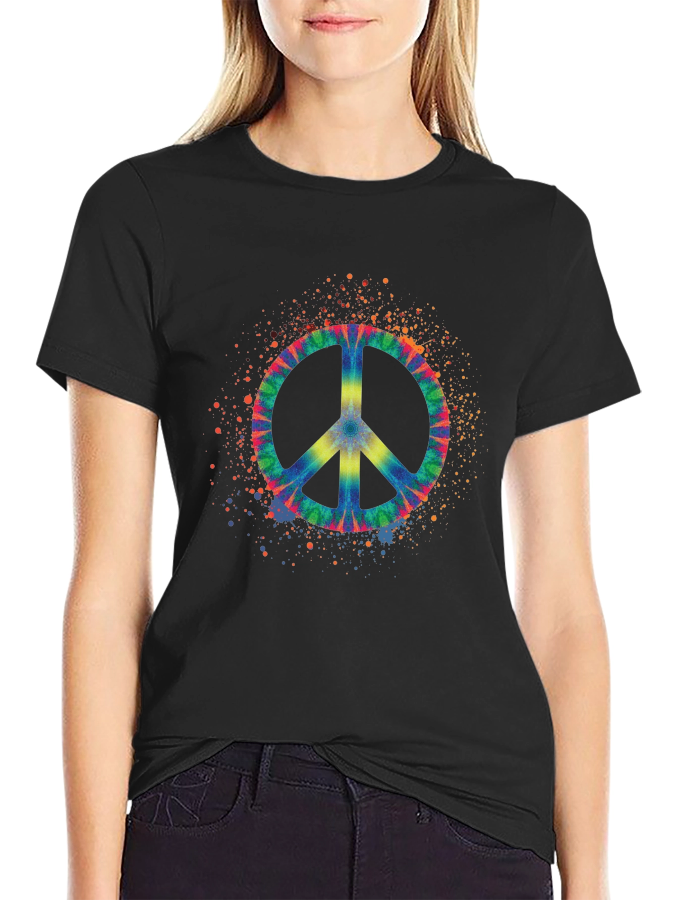 Tie Dye Peace Sign Graphic Tee