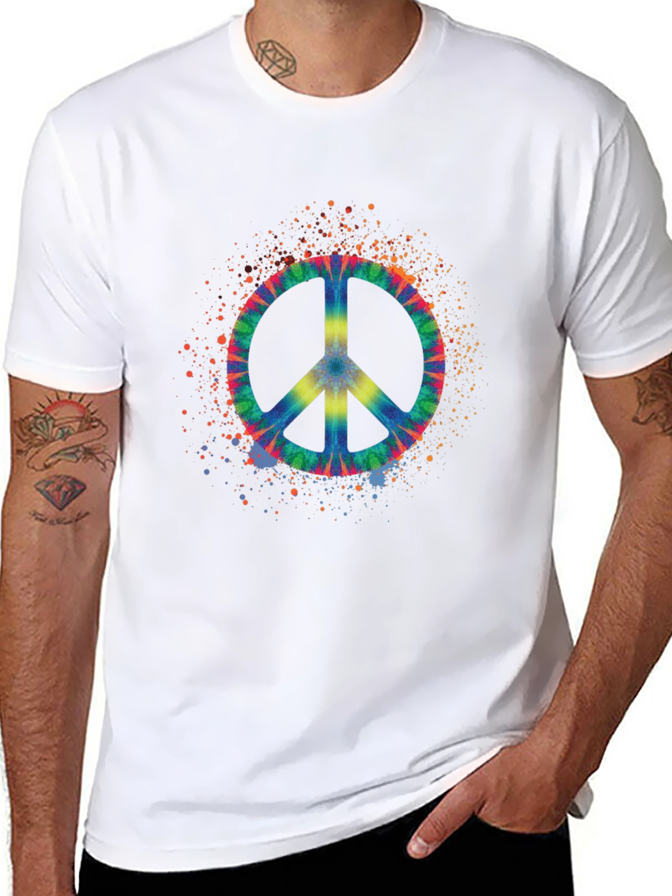 Tie Dye Peace Sign Graphic Tee