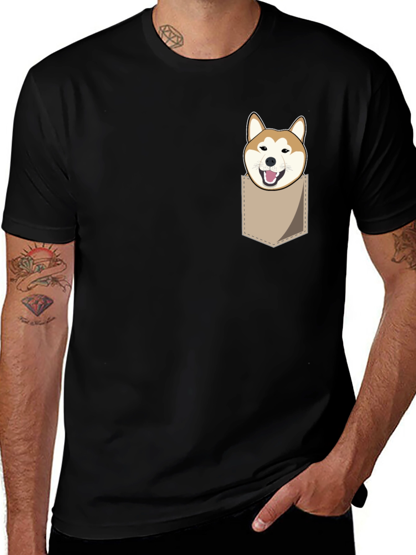 Shiba Inu Pocket T-Shirt - Funny Dog Graphic Tee