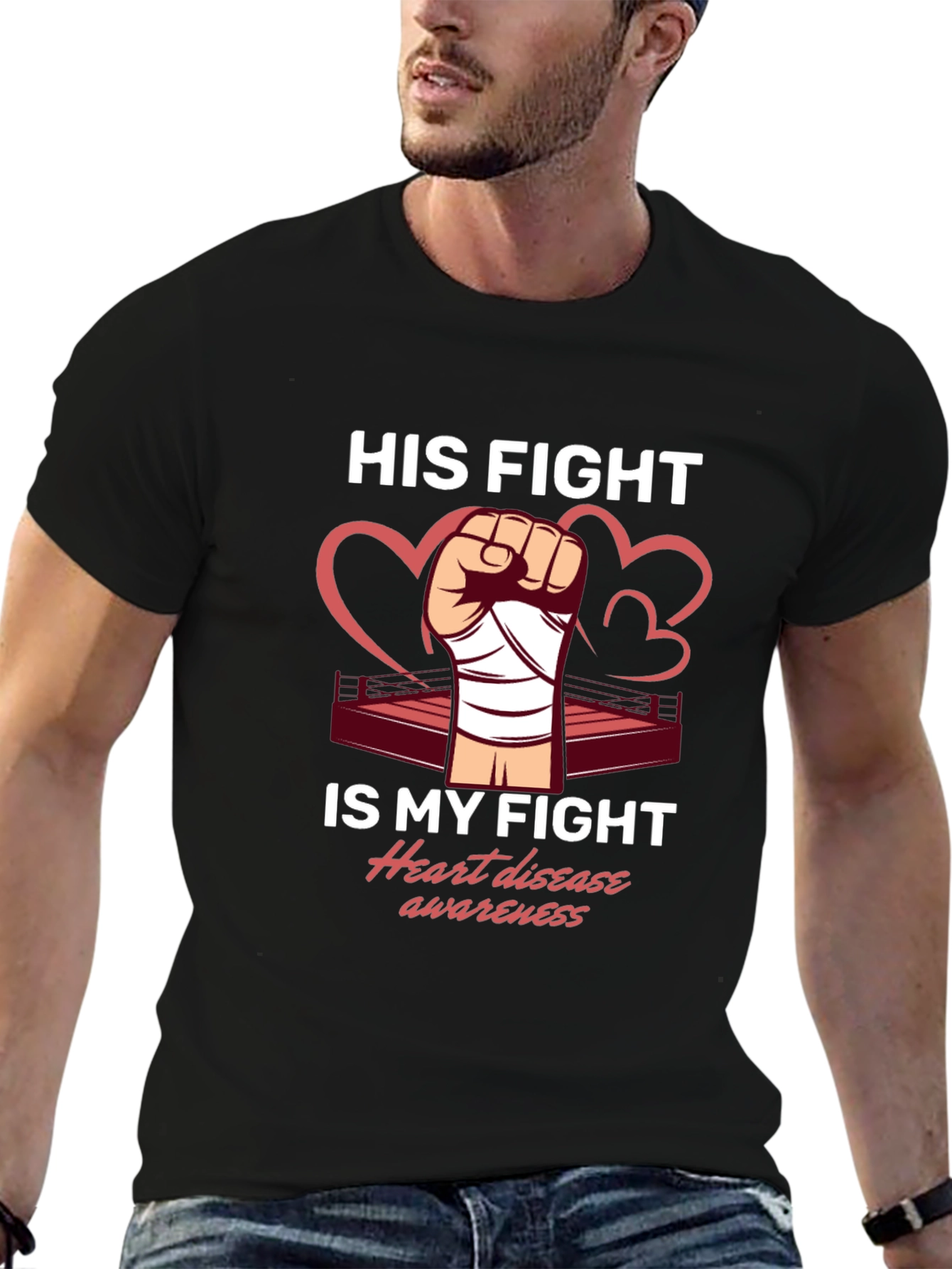 Heart Disease Awareness Graphic T-Shirt