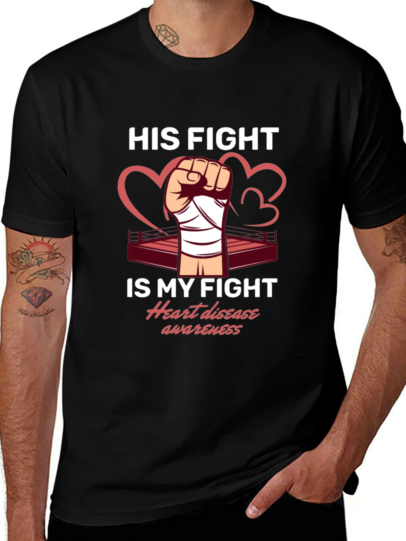 Heart Disease Awareness Graphic T-Shirt