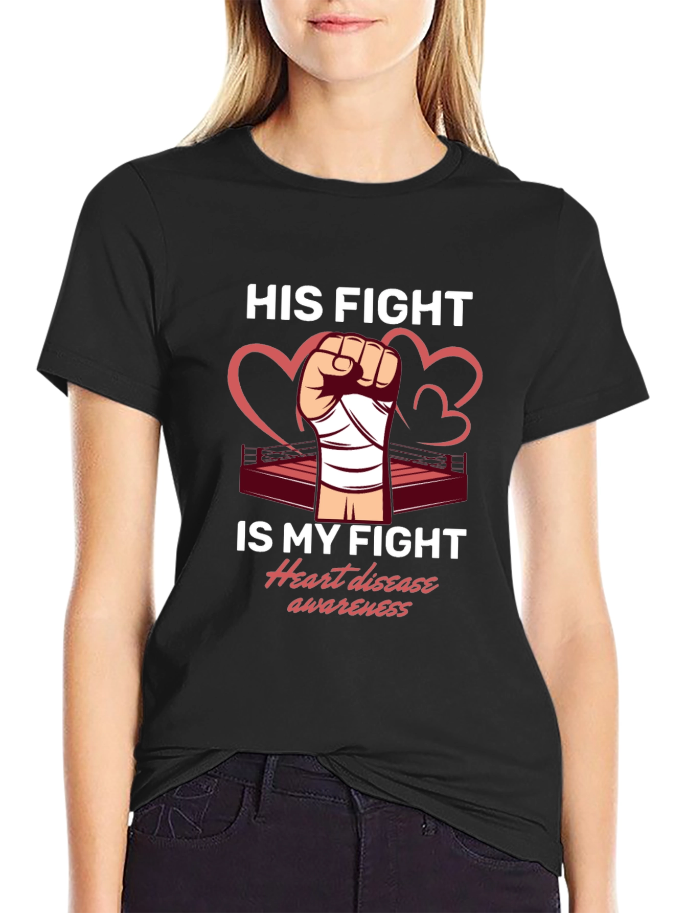 Heart Disease Awareness Graphic T-Shirt
