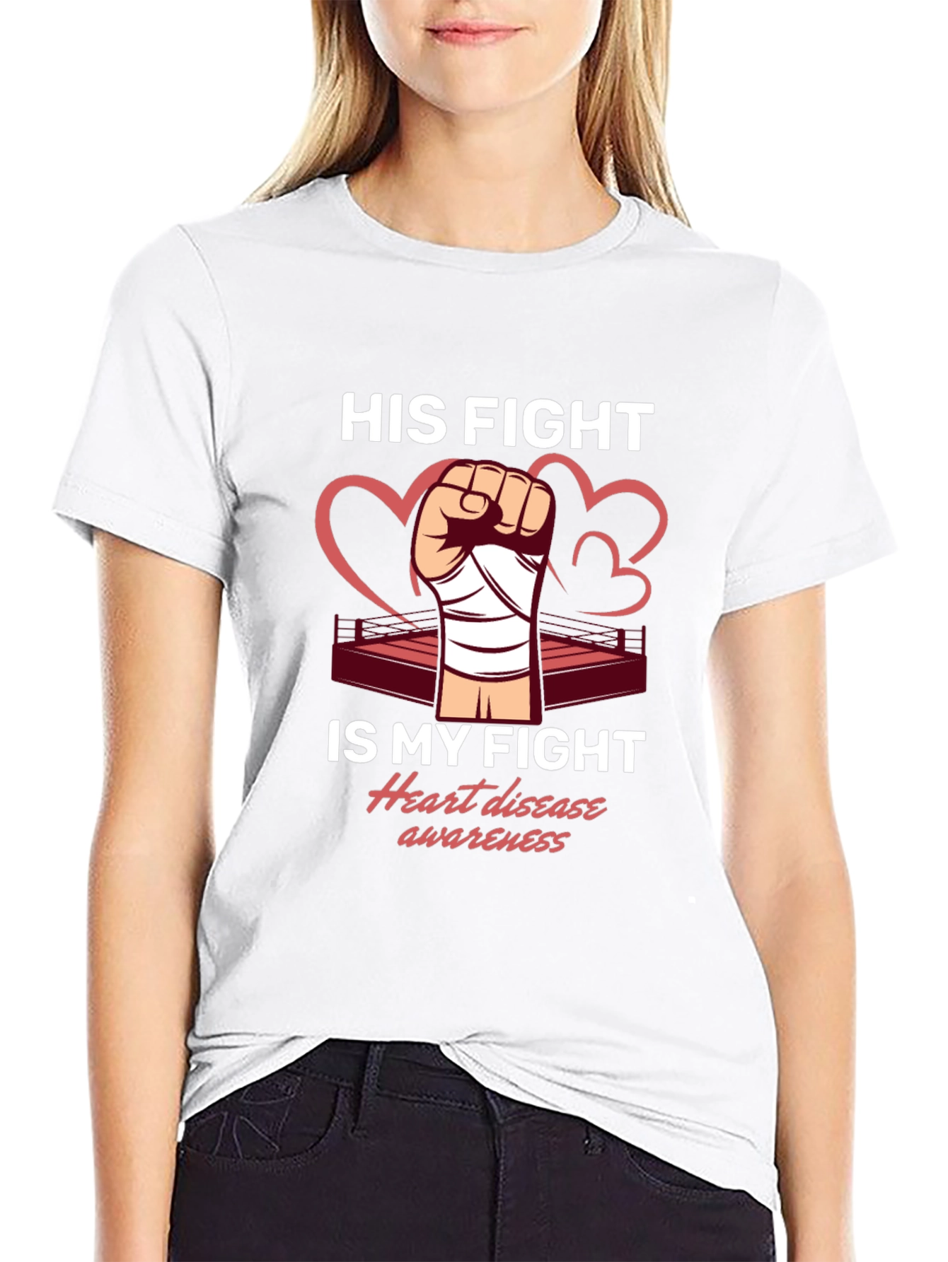 Heart Disease Awareness Graphic T-Shirt