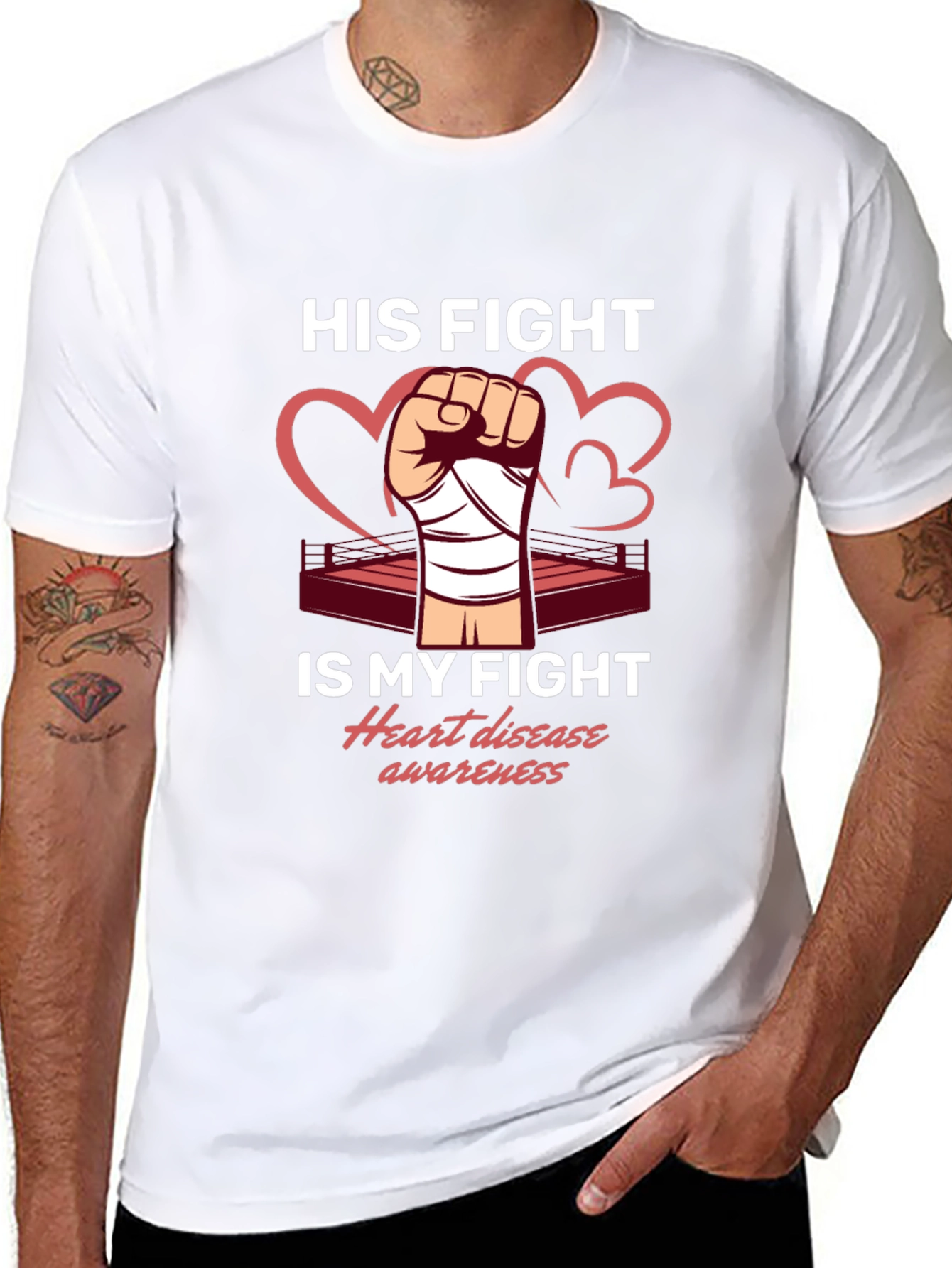 Heart Disease Awareness Graphic T-Shirt