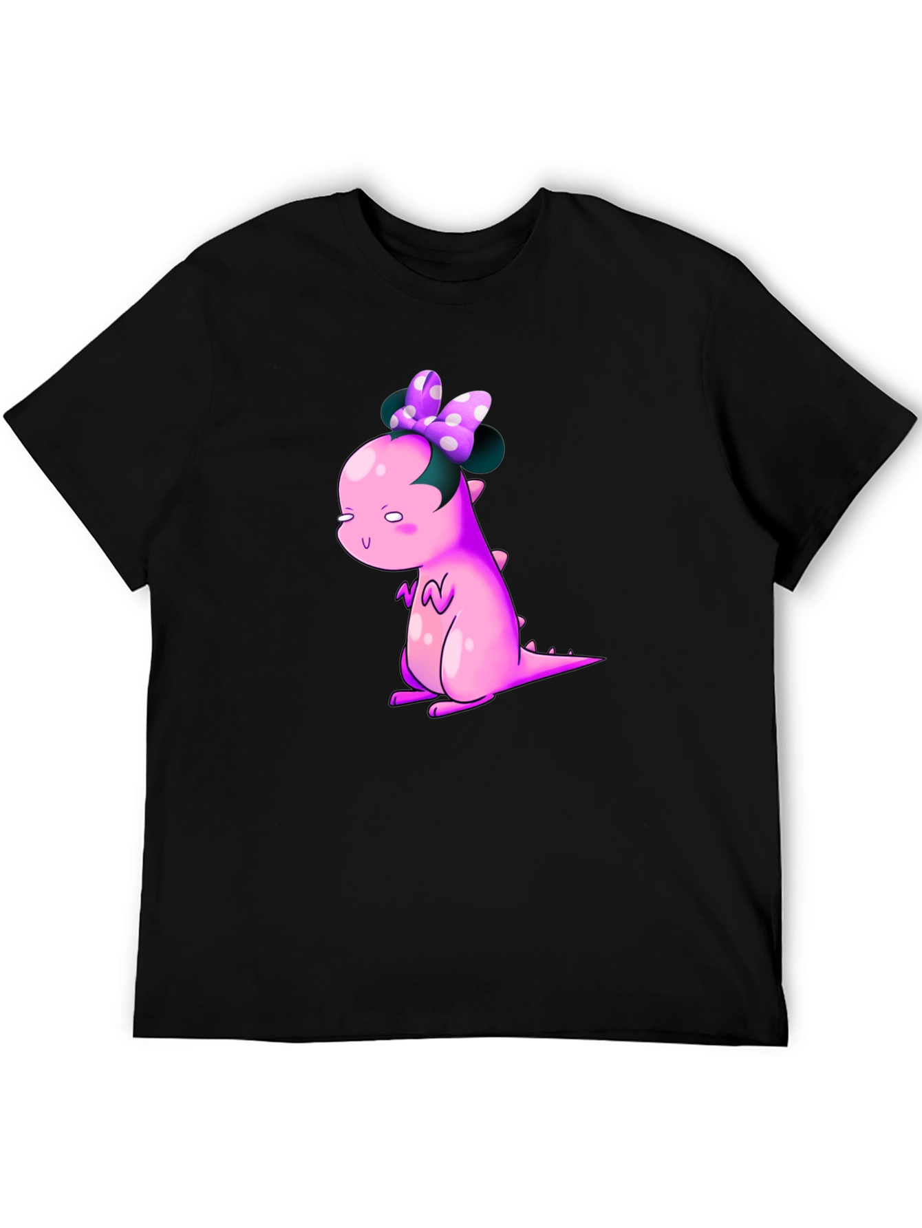 Dino Bow Tee - Cute Cartoon Dinosaur Graphic T-Shirt