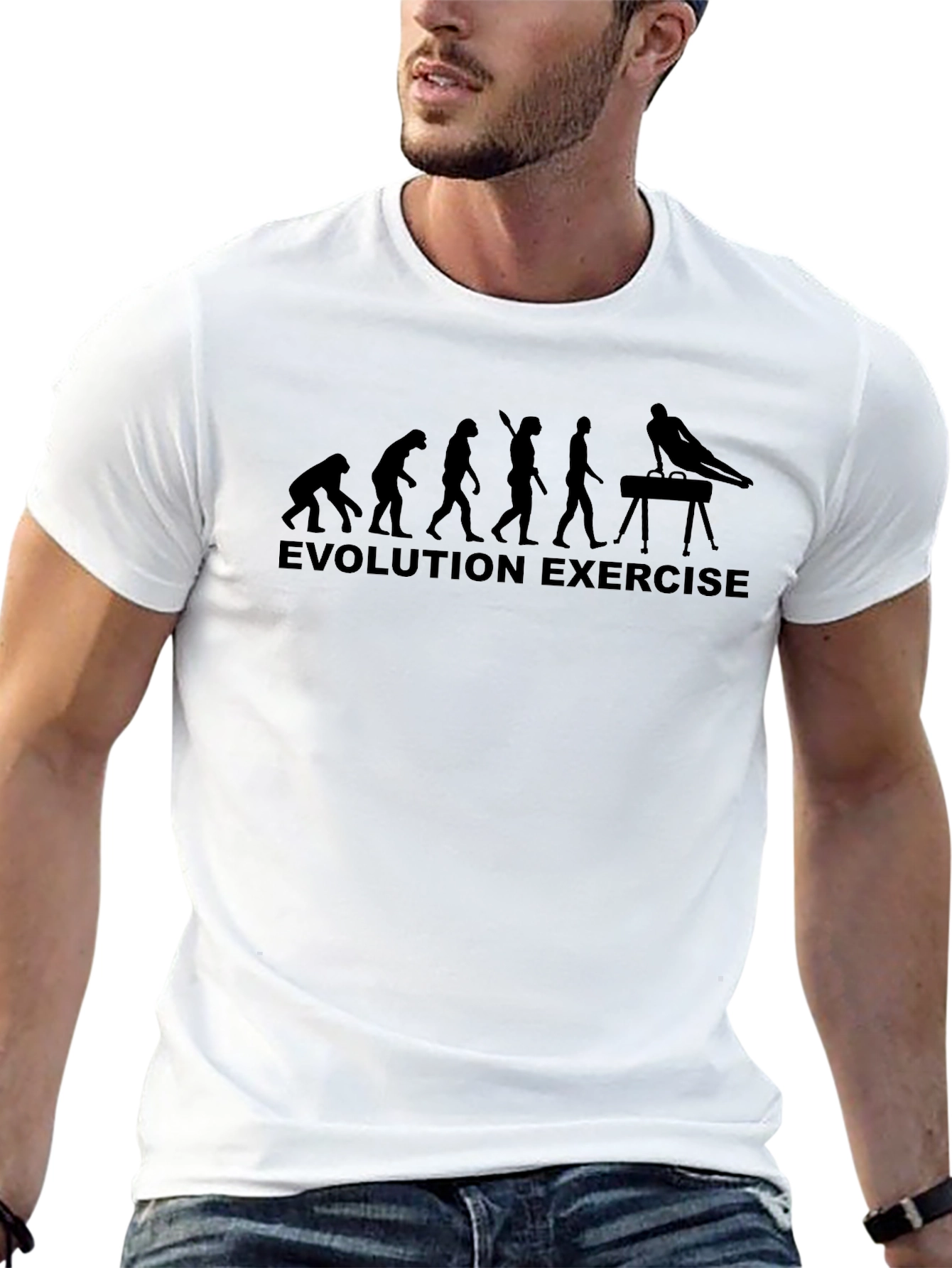 Evolution Exercise Black T-Shirt Gymnast Gift
