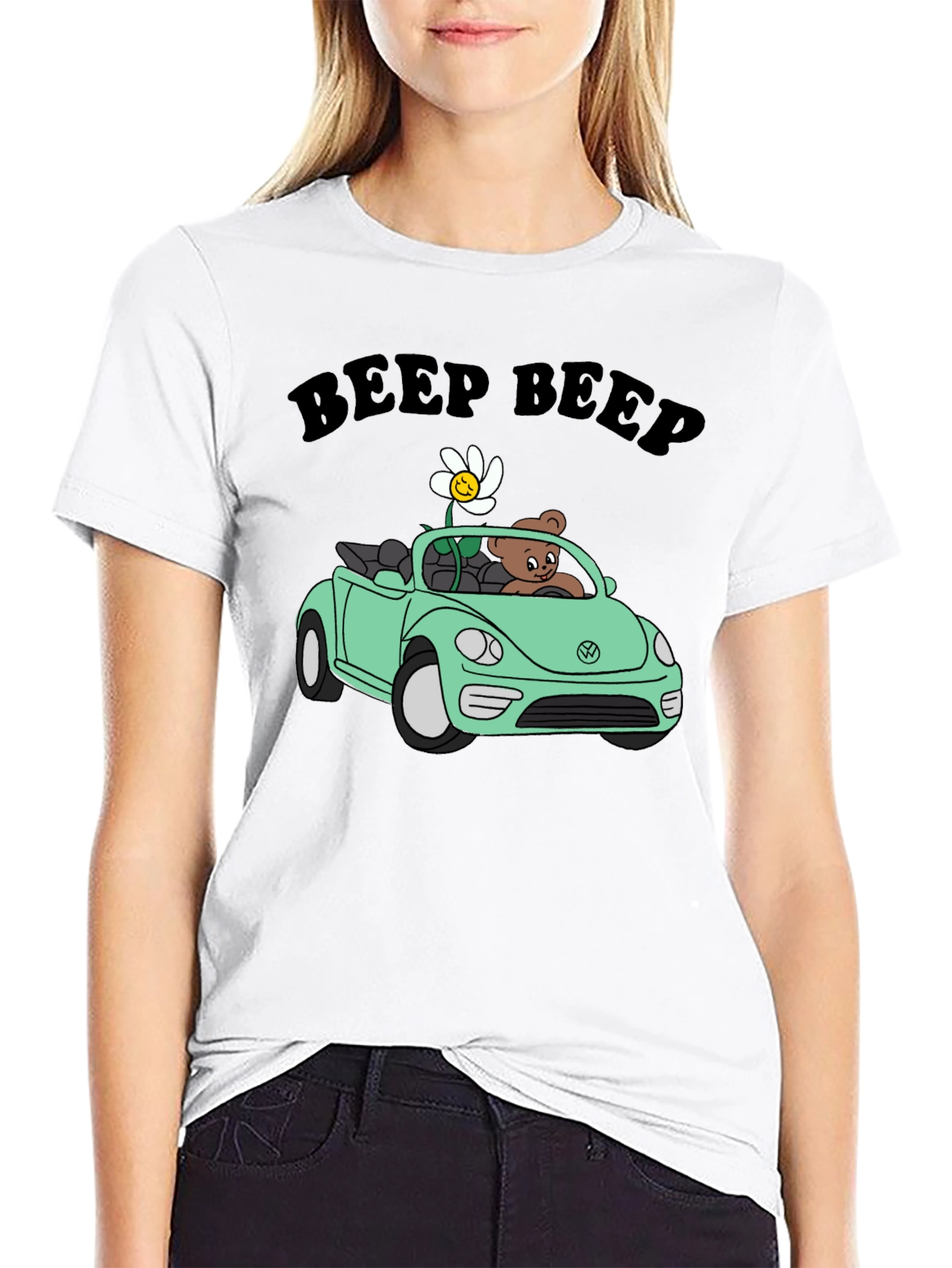 Beep Beep Bear Car Graphic T-Shirt