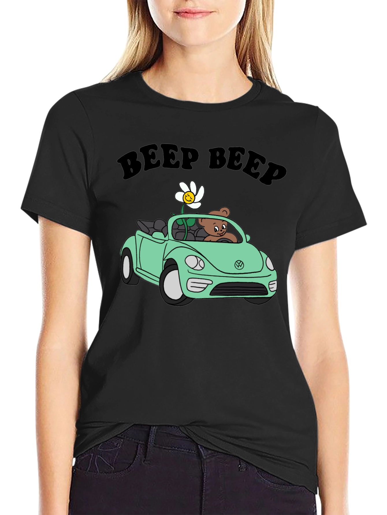 Beep Beep Bear Car Graphic T-Shirt