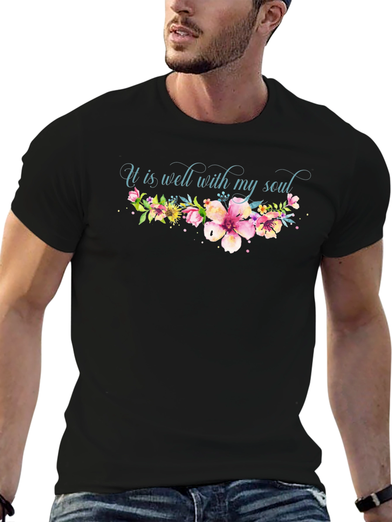 It Is Well With My Soul Floral Tee