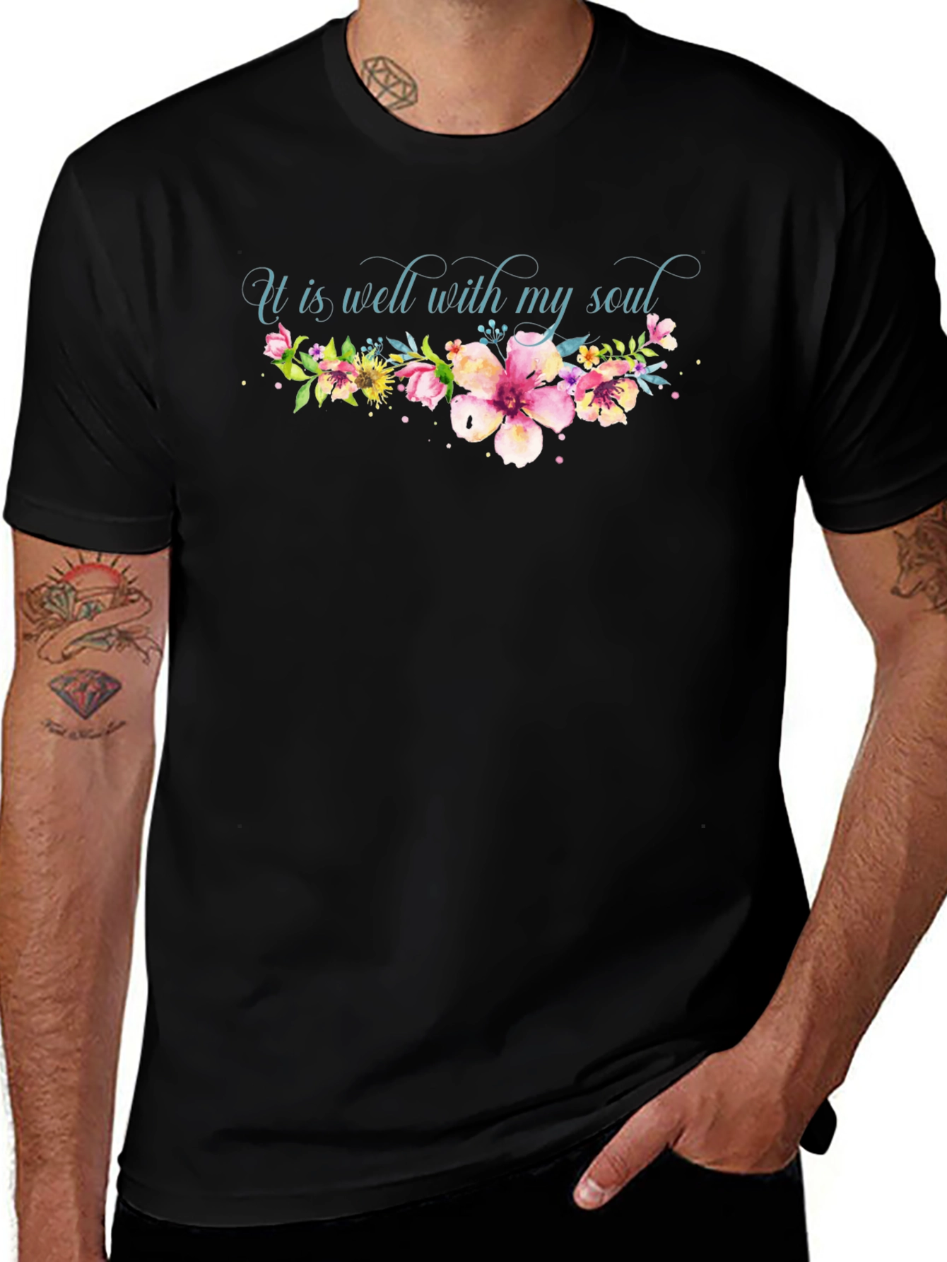 It Is Well With My Soul Floral Tee