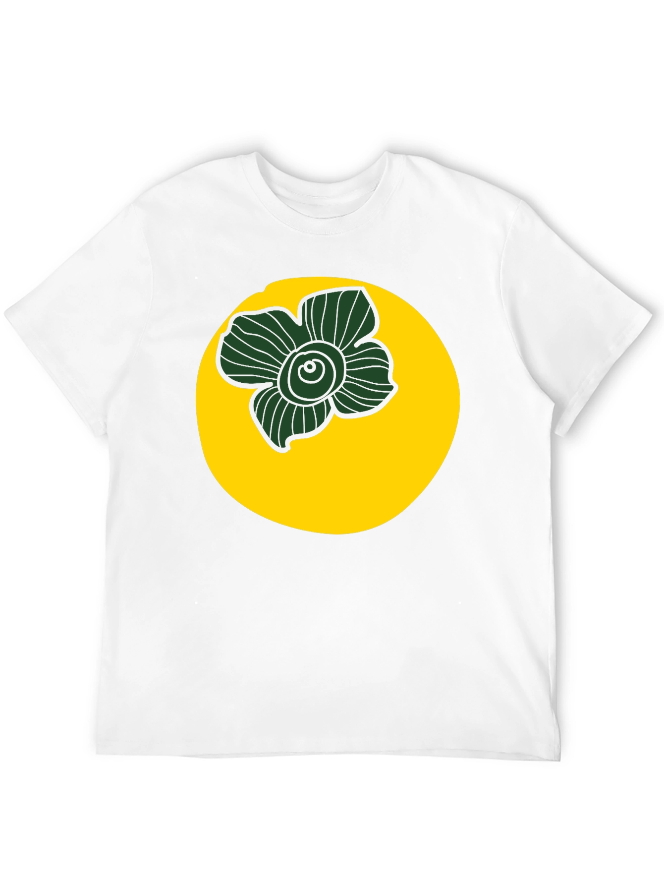 Black Tee with Floral Circle Graphic