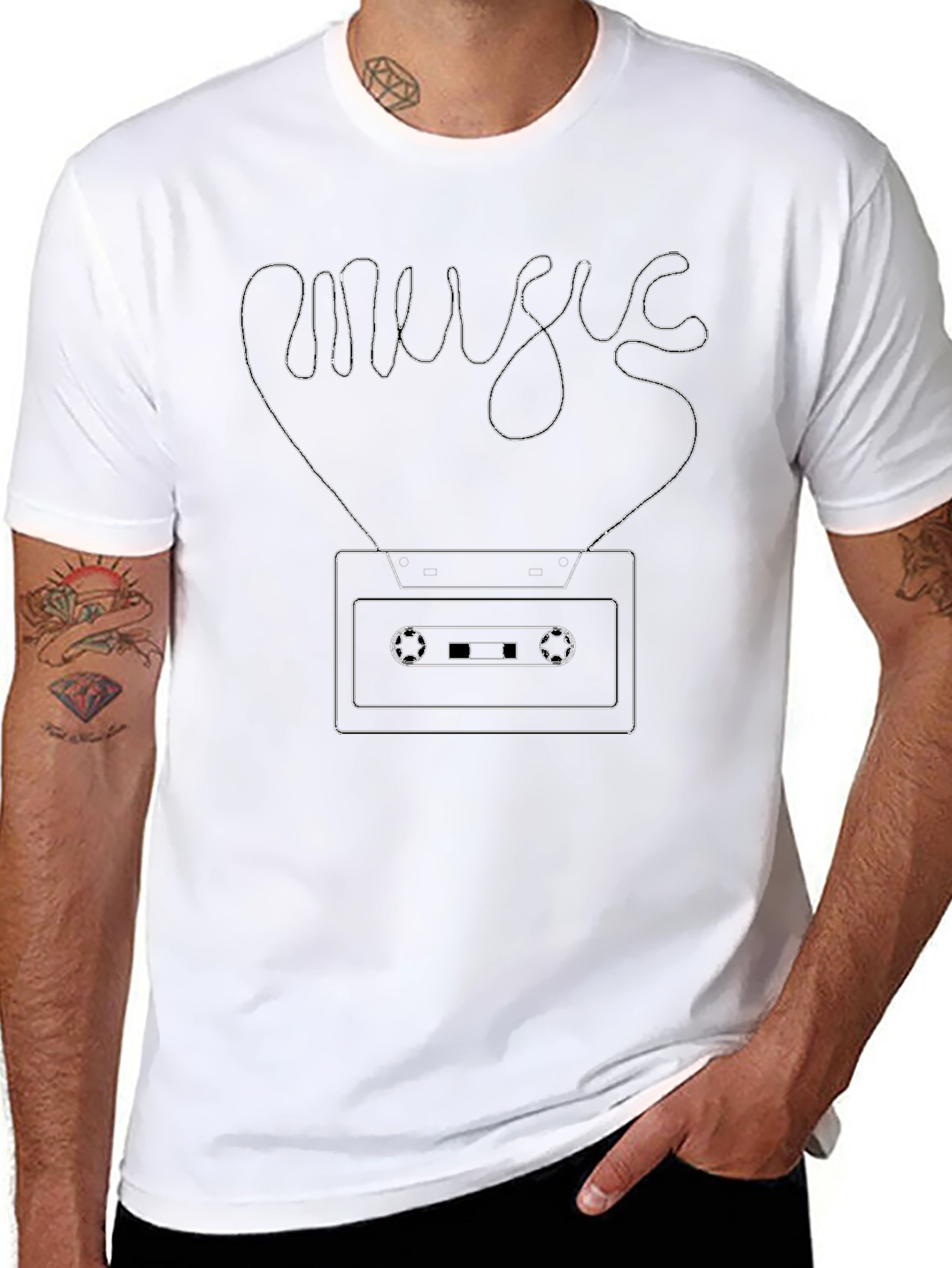 Music Cassette Tape Graphic Tee - Retro Style