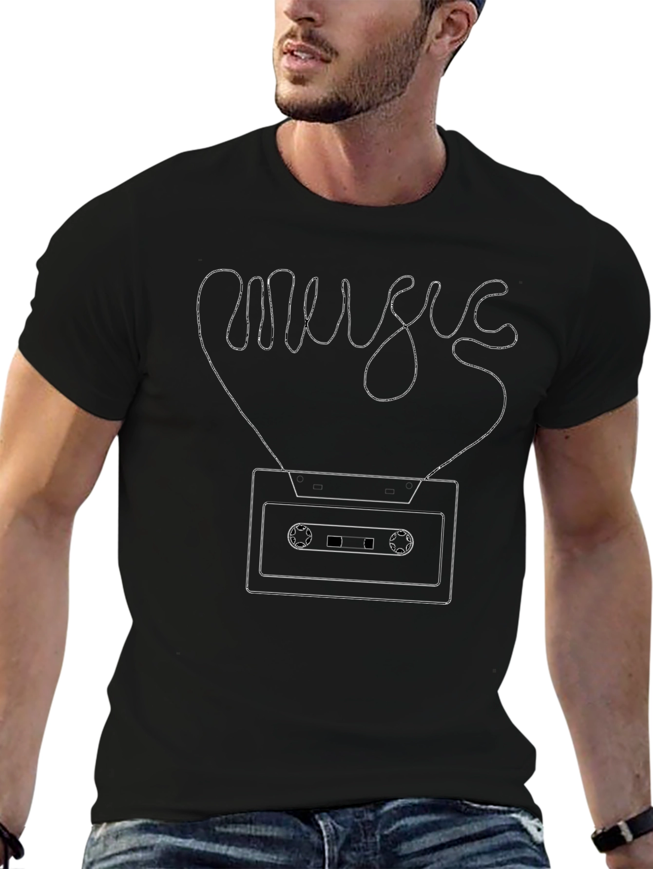Music Cassette Tape Graphic Tee - Retro Style