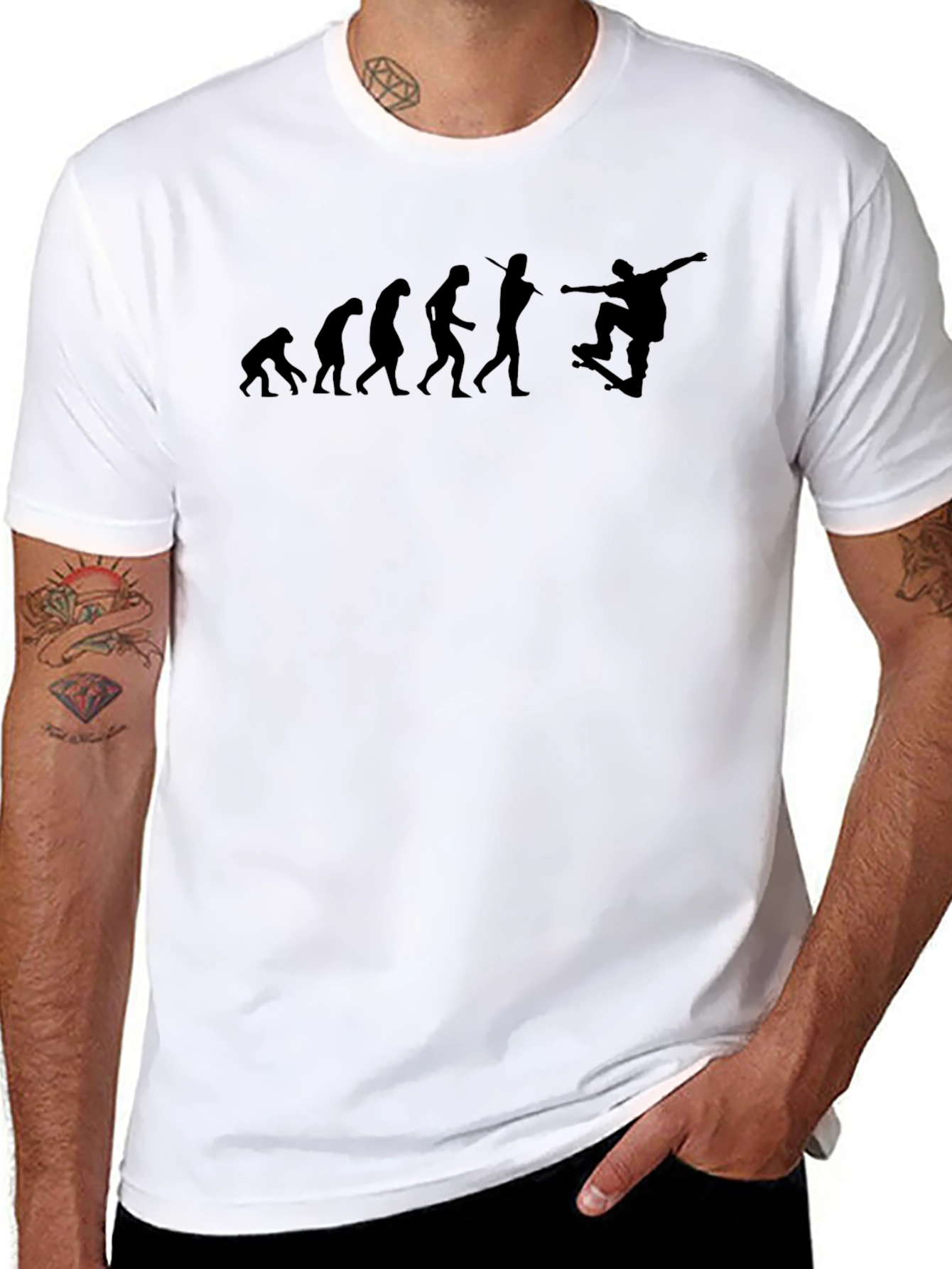 Skateboard Evolution T-Shirt - Black
