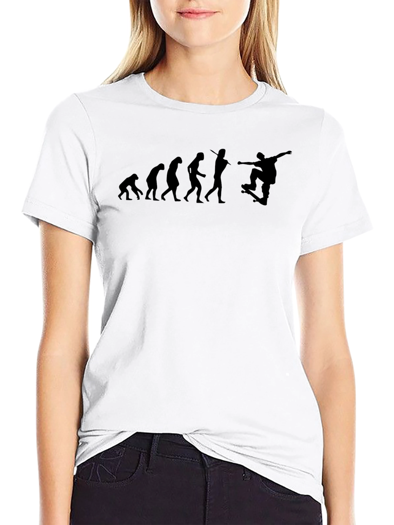 Skateboard Evolution T-Shirt - Black