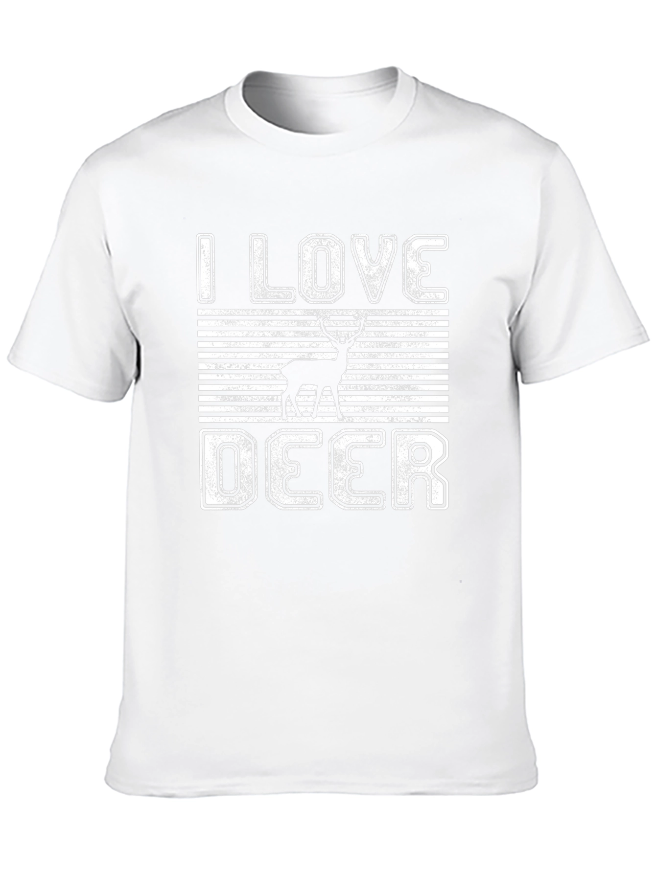 I Love Deer Graphic Tee - Black Cotton T-Shirt