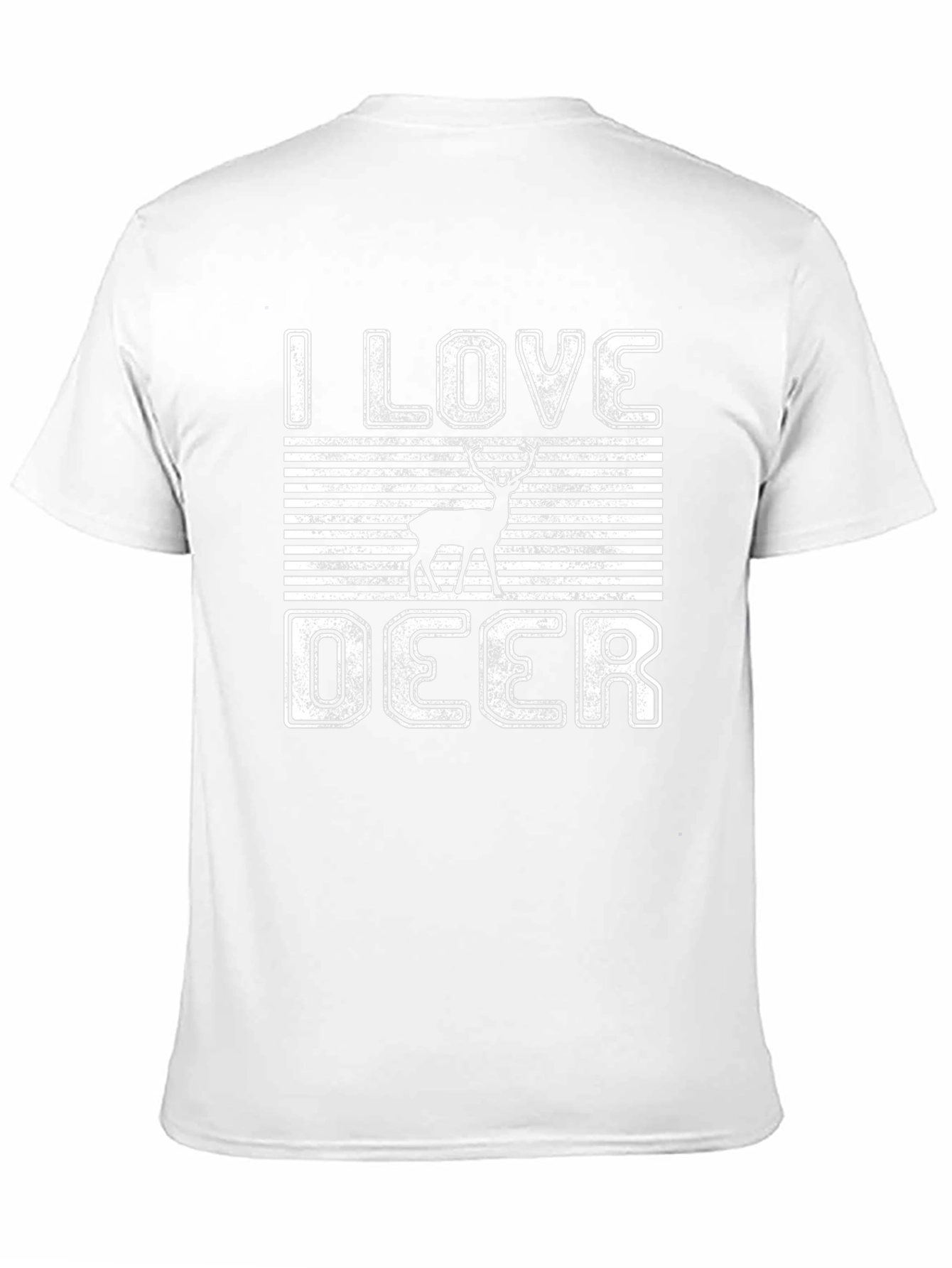 I Love Deer Graphic Tee - Black Cotton T-Shirt